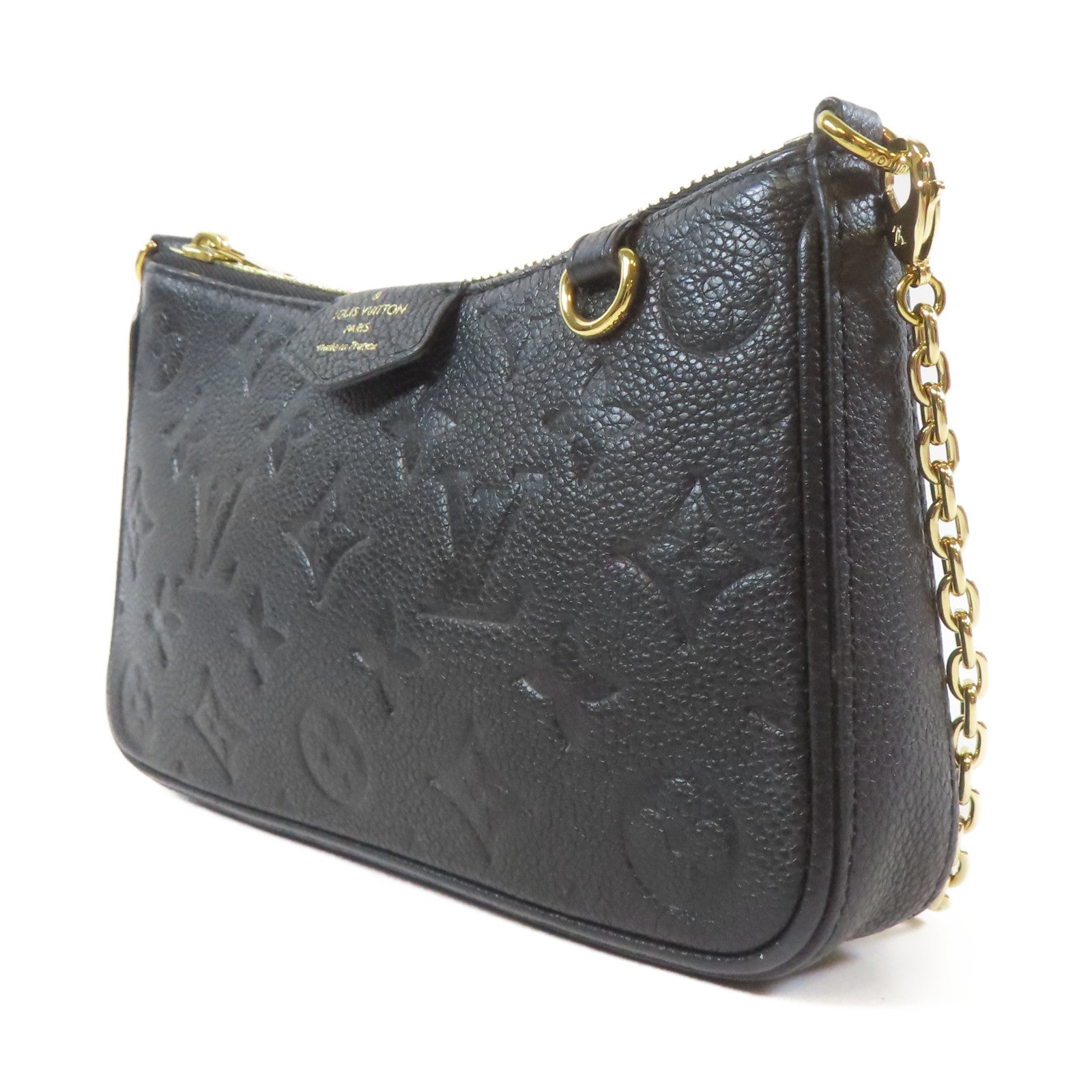 LOUIS VUITTON Monogram Empreinte Easy Pouch On Strap金扣手挽袋黑色
