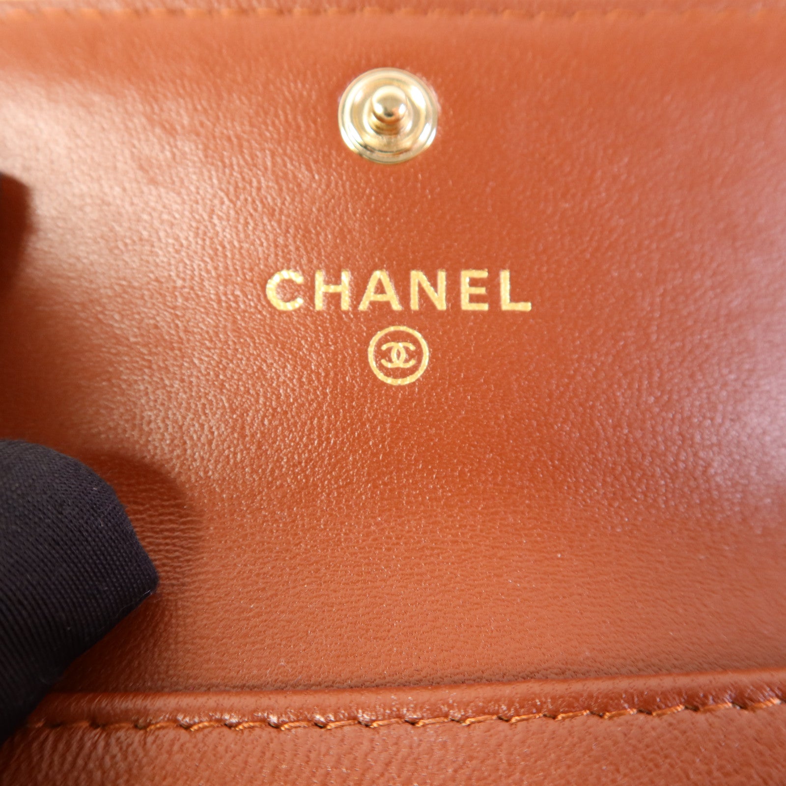 CHANEL 【萬聖節商品】羊皮皮革Card Holder金扣卡片套