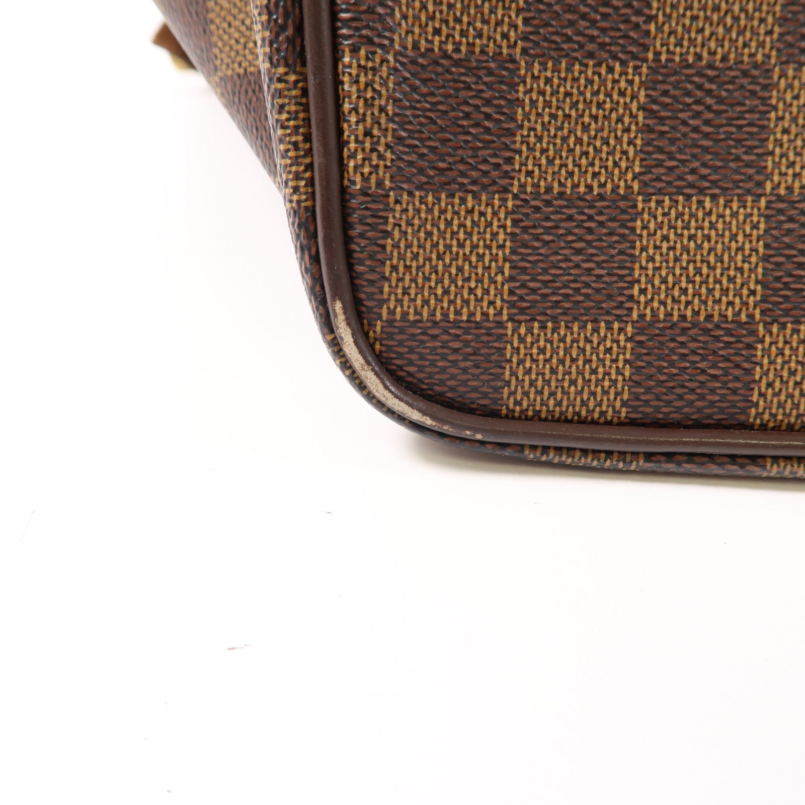LOUIS VUITTON Damier Saleya MM金扣肩背袋棕色