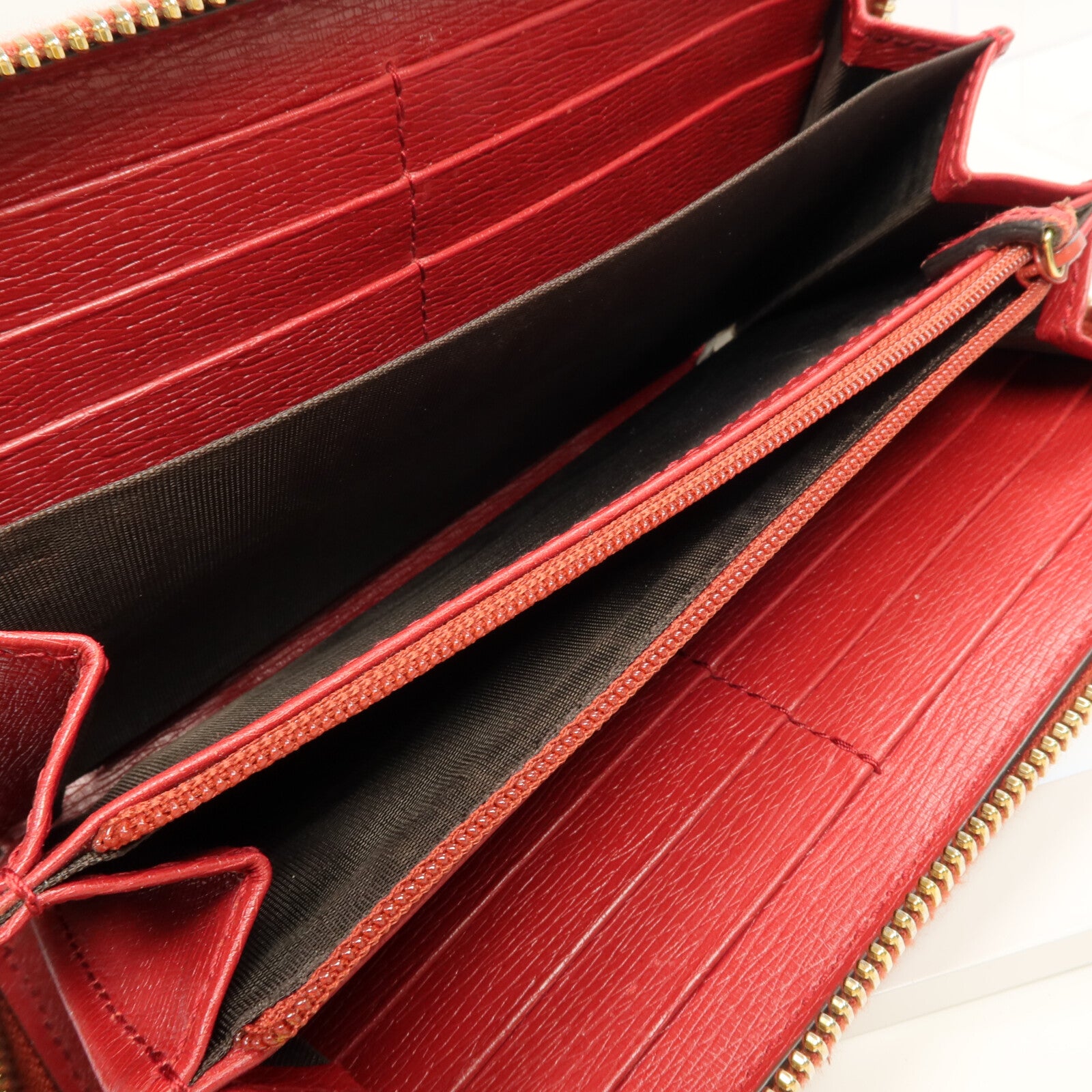 GUCCI 牛皮皮革Zipper Long Wallet金扣長錢包