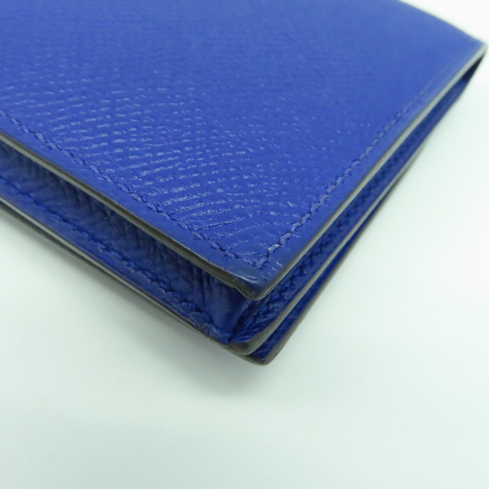 HERMES 【激減優惠】Epsom皮革Bearn Long Wallet銀扣長錢包Bleu Electrique電光藍色