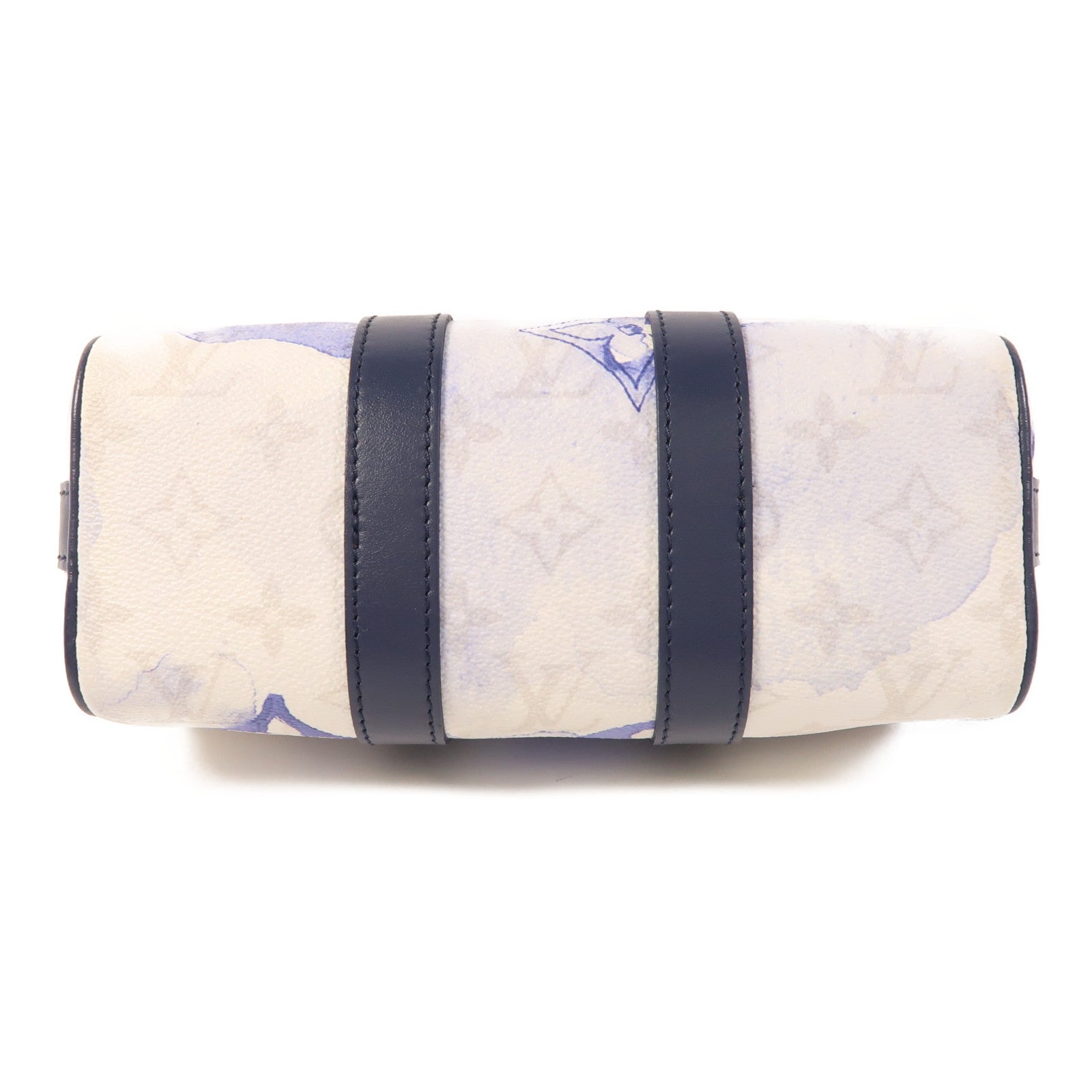 LOUIS VUITTON 【激減優惠】Watercolor Monogram Keepall XS銀扣手挽肩背兩用袋白色/藍色