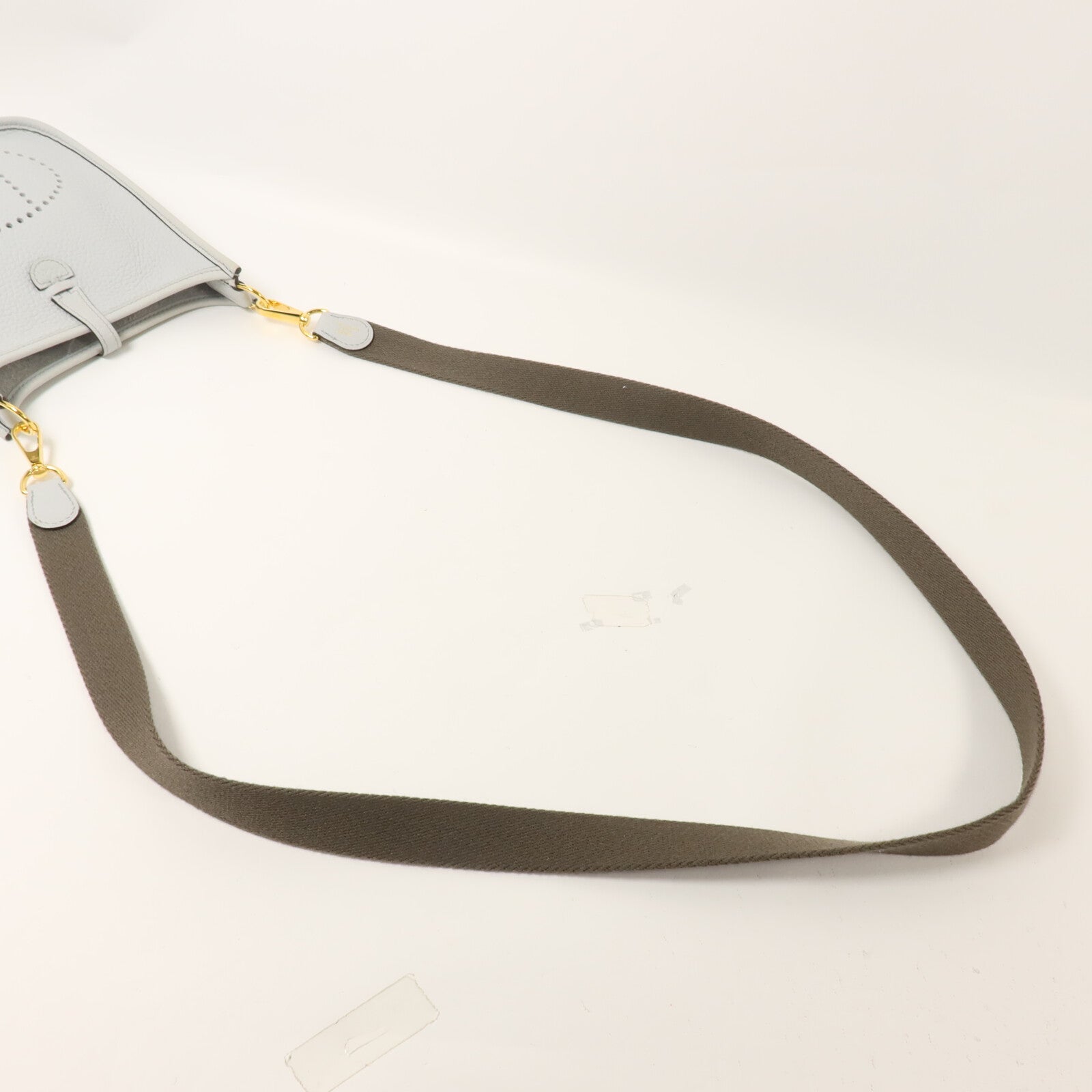 HERMES Clemence皮革Evelyne TPM肩背袋Bleu Pale