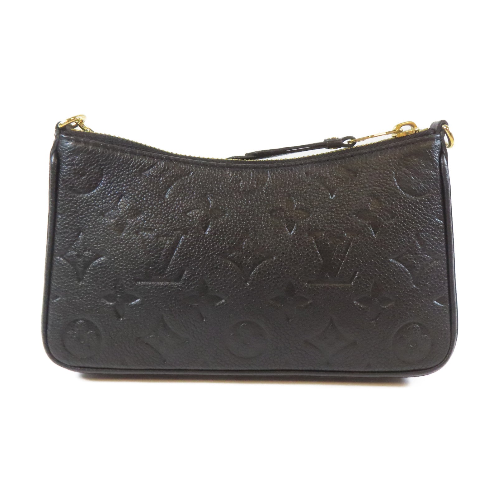 LOUIS VUITTON Monogram Empreinte Easy Pouch On Strap金扣手挽袋黑色