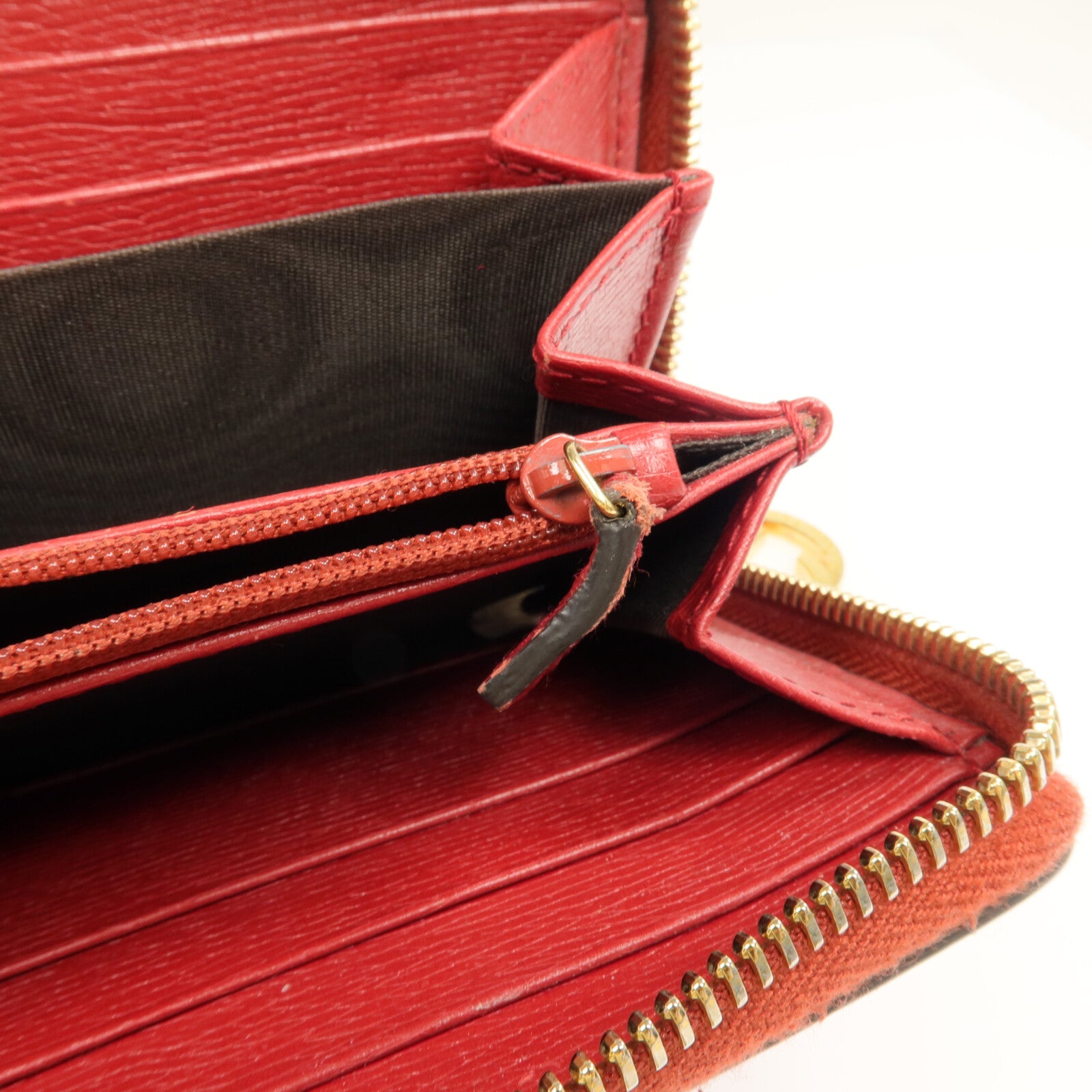 GUCCI 牛皮皮革Zipper Long Wallet金扣長錢包