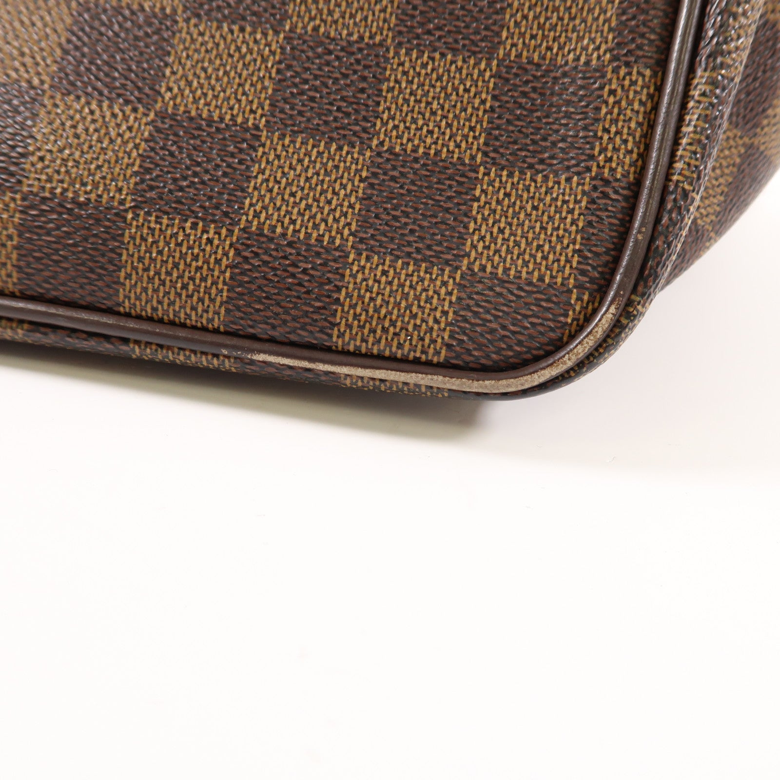 LOUIS VUITTON Damier Saleya MM金扣肩背袋棕色