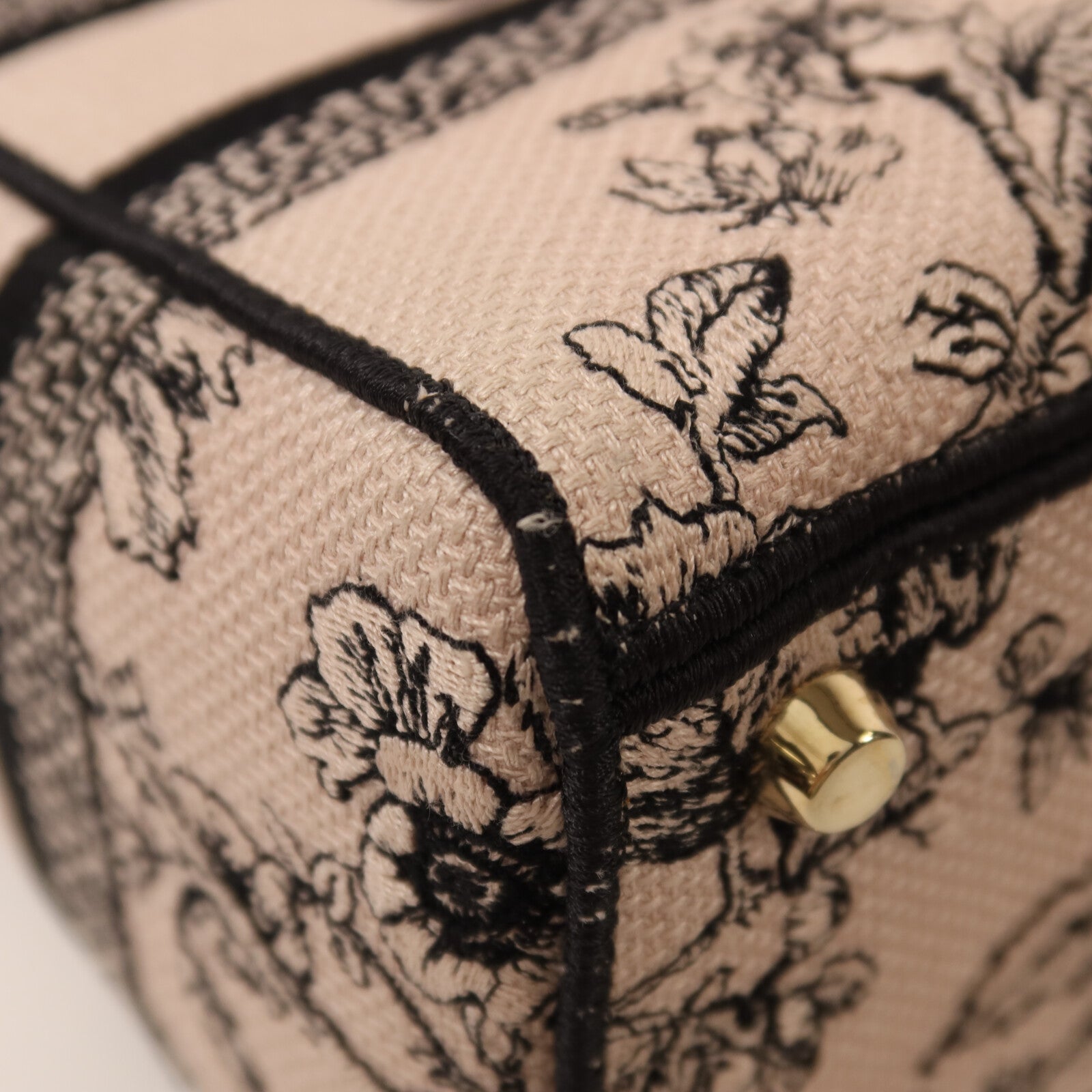 Dior 帆布Lady D-Lite Medium金扣手挽肩背兩用袋