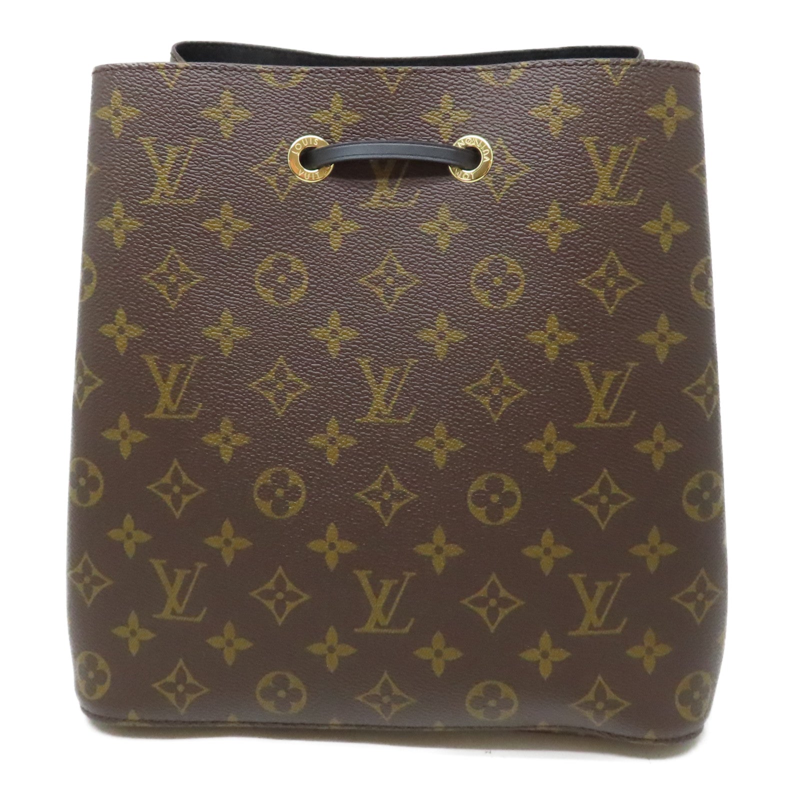 LOUIS VUITTON Monogram Neo Noe MM金扣肩背袋啡色/黑色