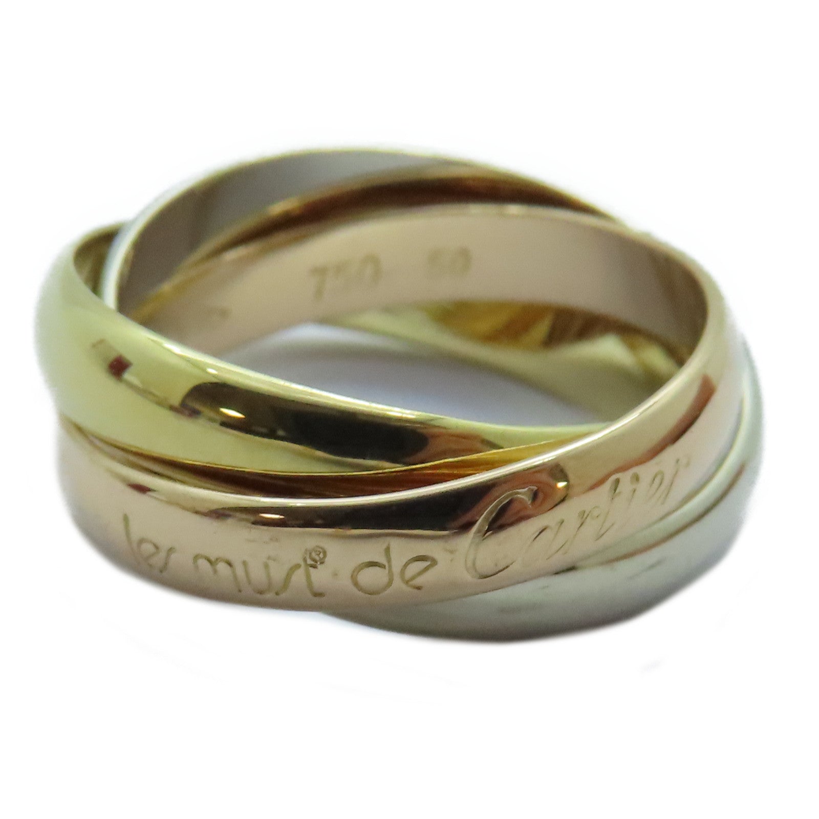 CARTIER 【激減優惠】18K黃金/白金/玫瑰金Trinity戒指Cartier#50/US#5.5