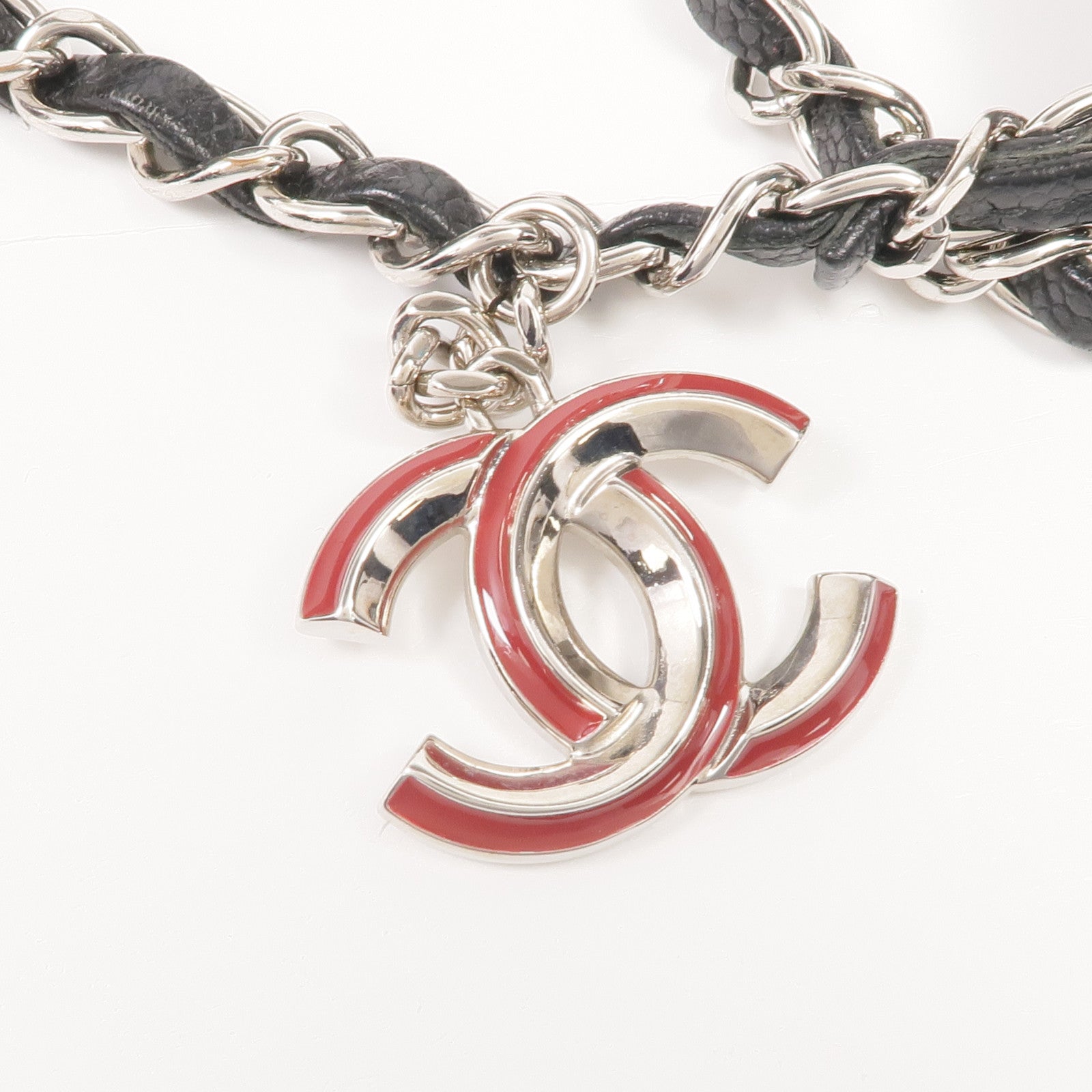 CHANEL 牛皮皮革Chain Shoulder金扣鏈帶肩背袋