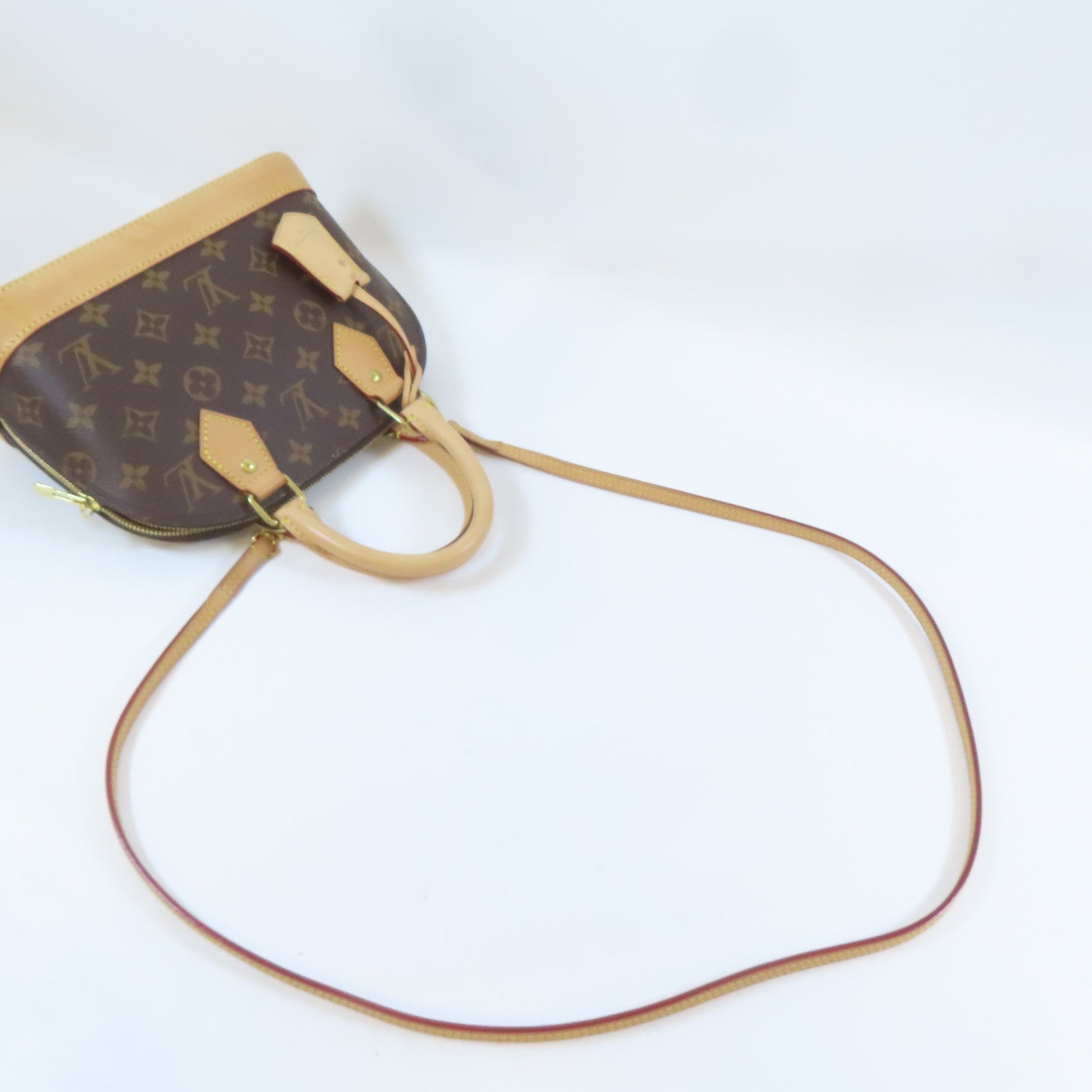 LOUIS VUITTON Monogram Alma BB金扣手挽肩背兩用袋啡色