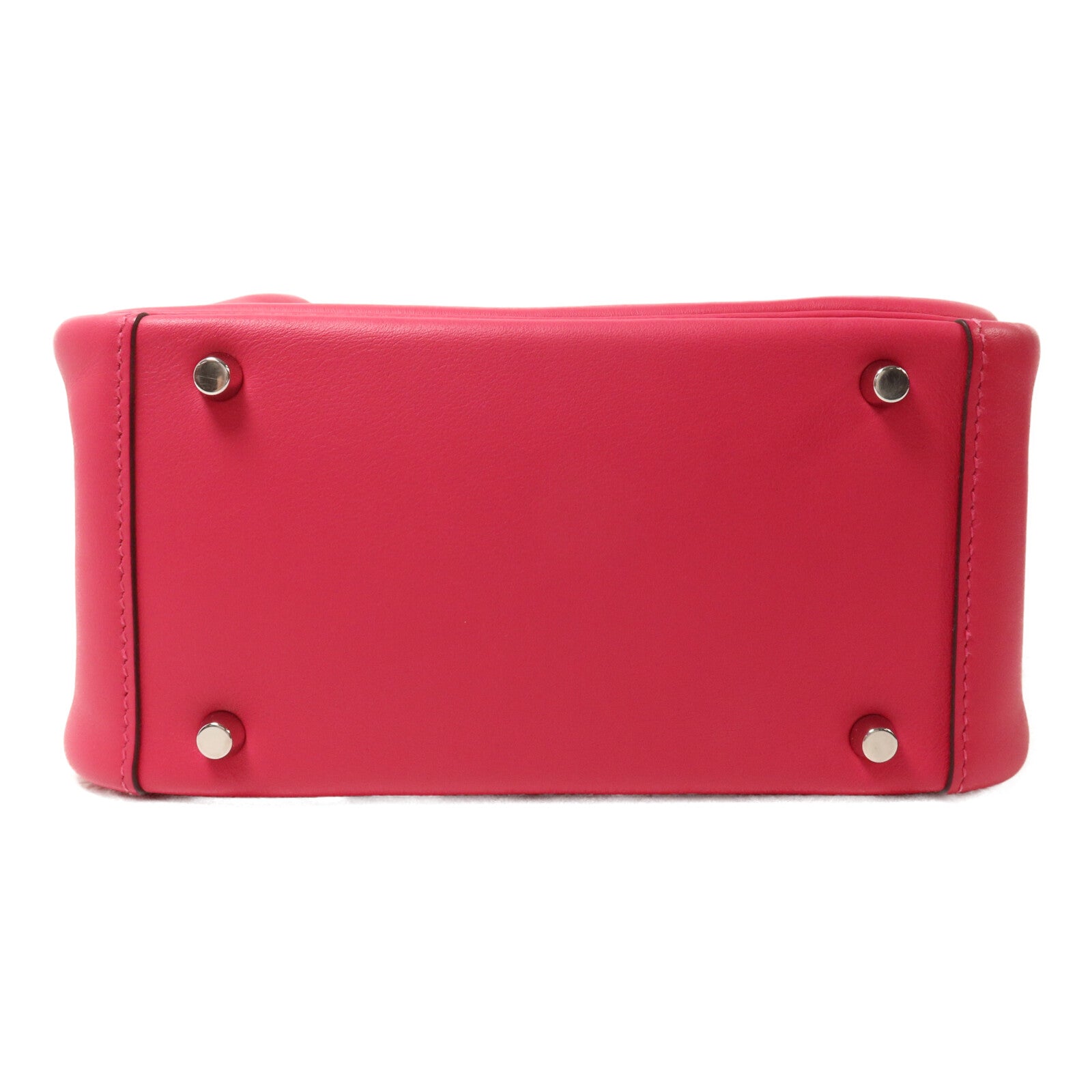 HERMES Swift皮革Mini Lindy手挽肩背兩用袋Rose Mexico/Rouge Piment