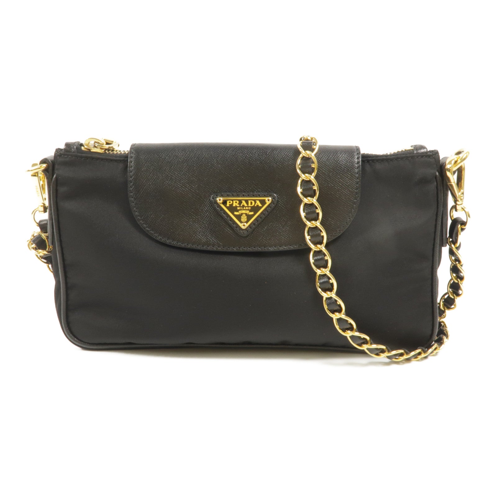 PRADA 尼龍Chain Pouch Shoulder Bag鏈帶肩背袋