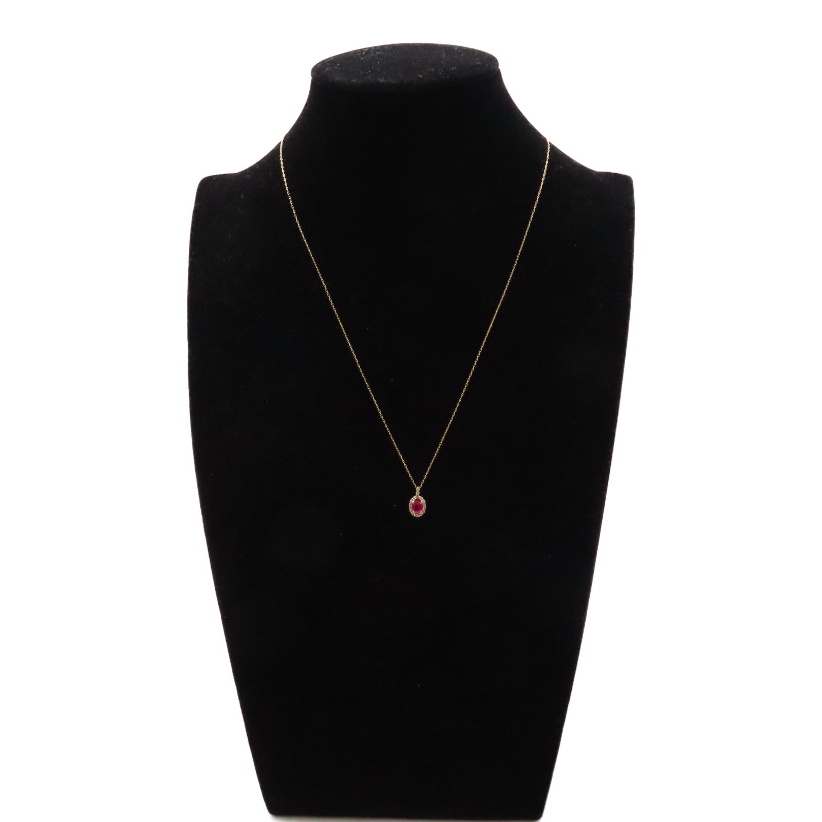 JEWELRY 18K黃金Ruby Diamond Necklace 0.43ct紅寶石/0.15ct鑽石項鍊