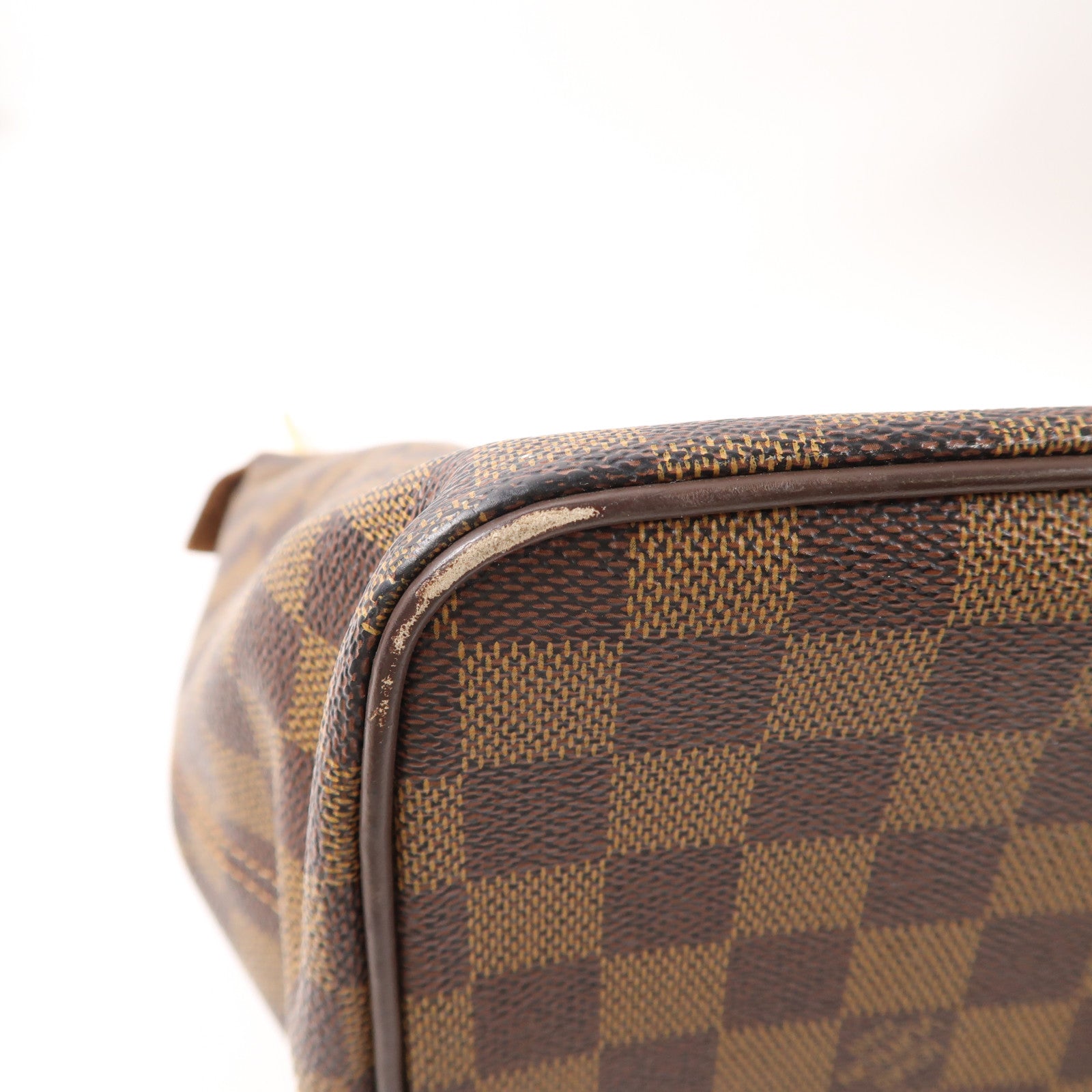 LOUIS VUITTON Damier Saleya MM金扣肩背袋棕色