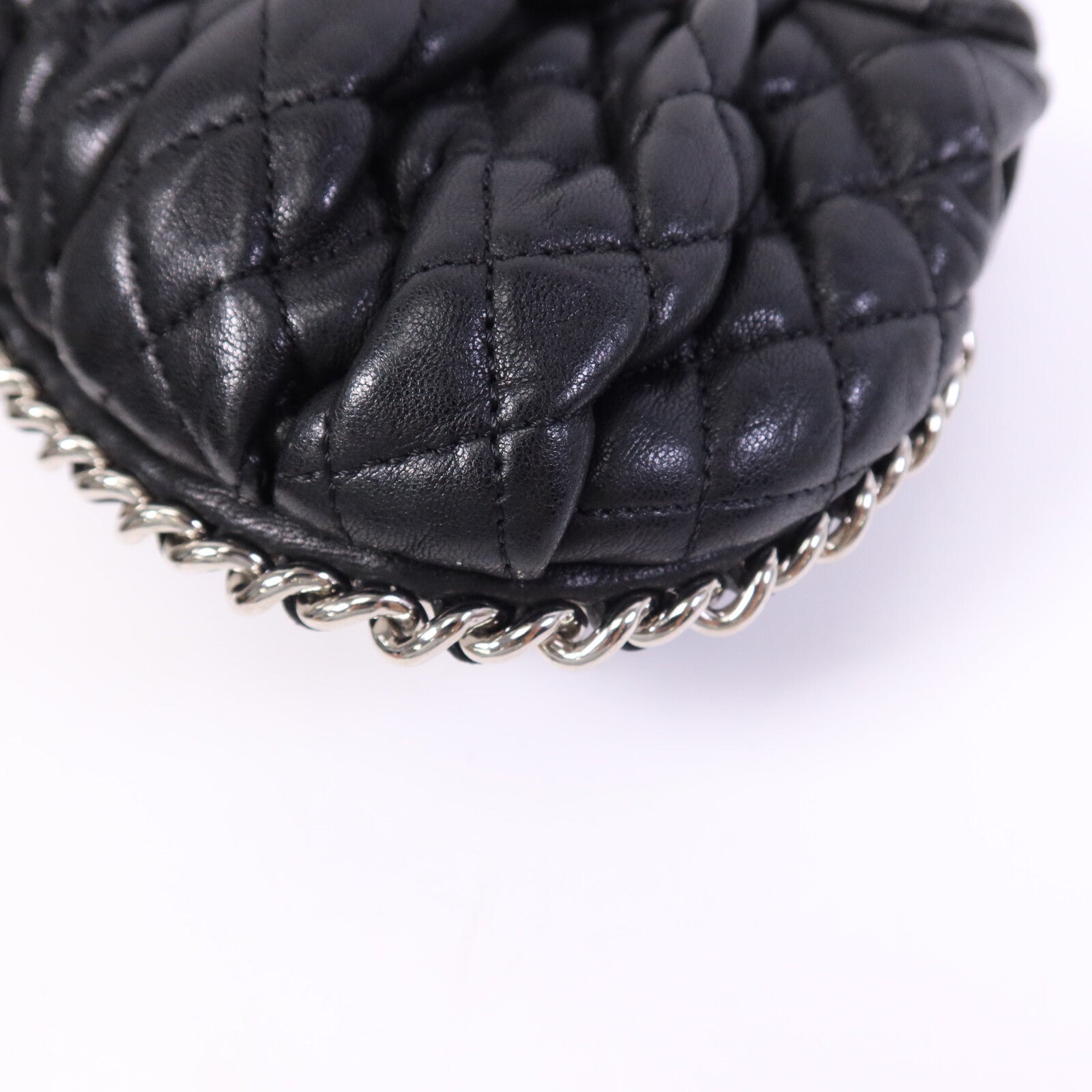CHANEL 牛皮皮革Chain Shoulder銀扣鏈帶肩背袋