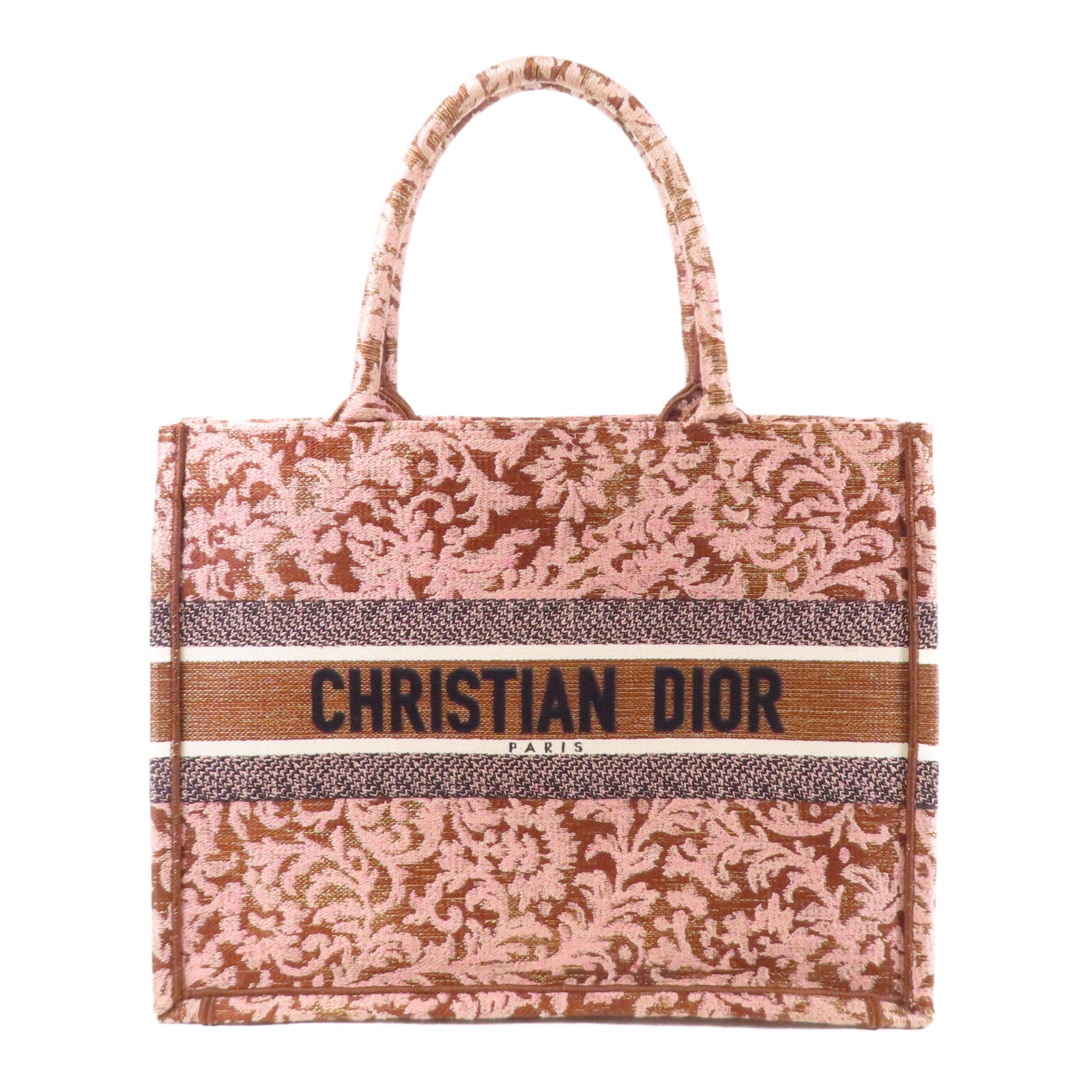 Dior CD Book Tote Bag Canvas Pink