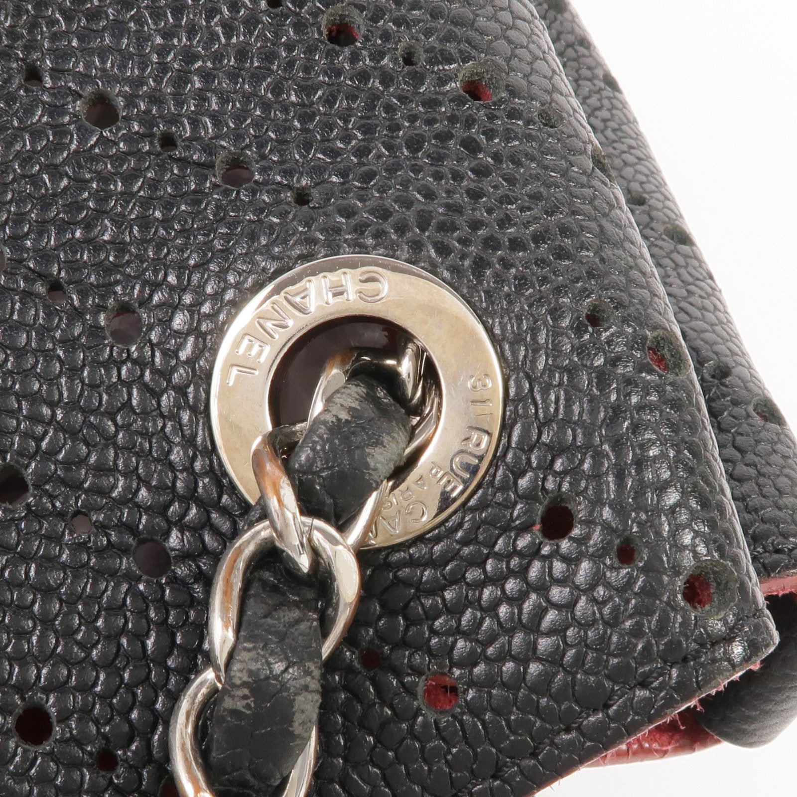CHANEL 牛皮皮革Chain Shoulder金扣鏈帶肩背袋