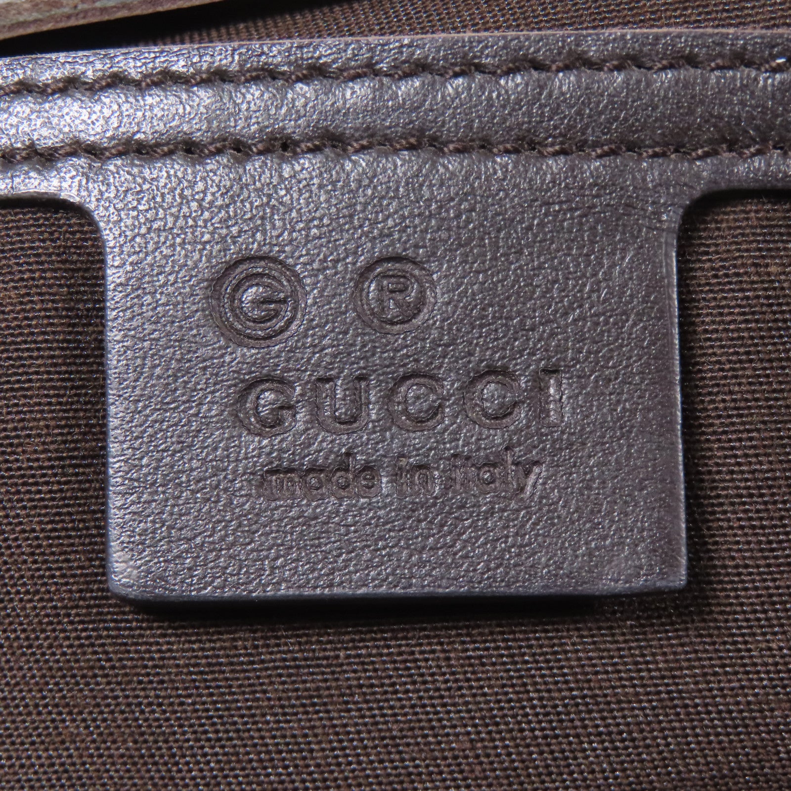 GUCCI GG GHW Tote Bag Leather Brown