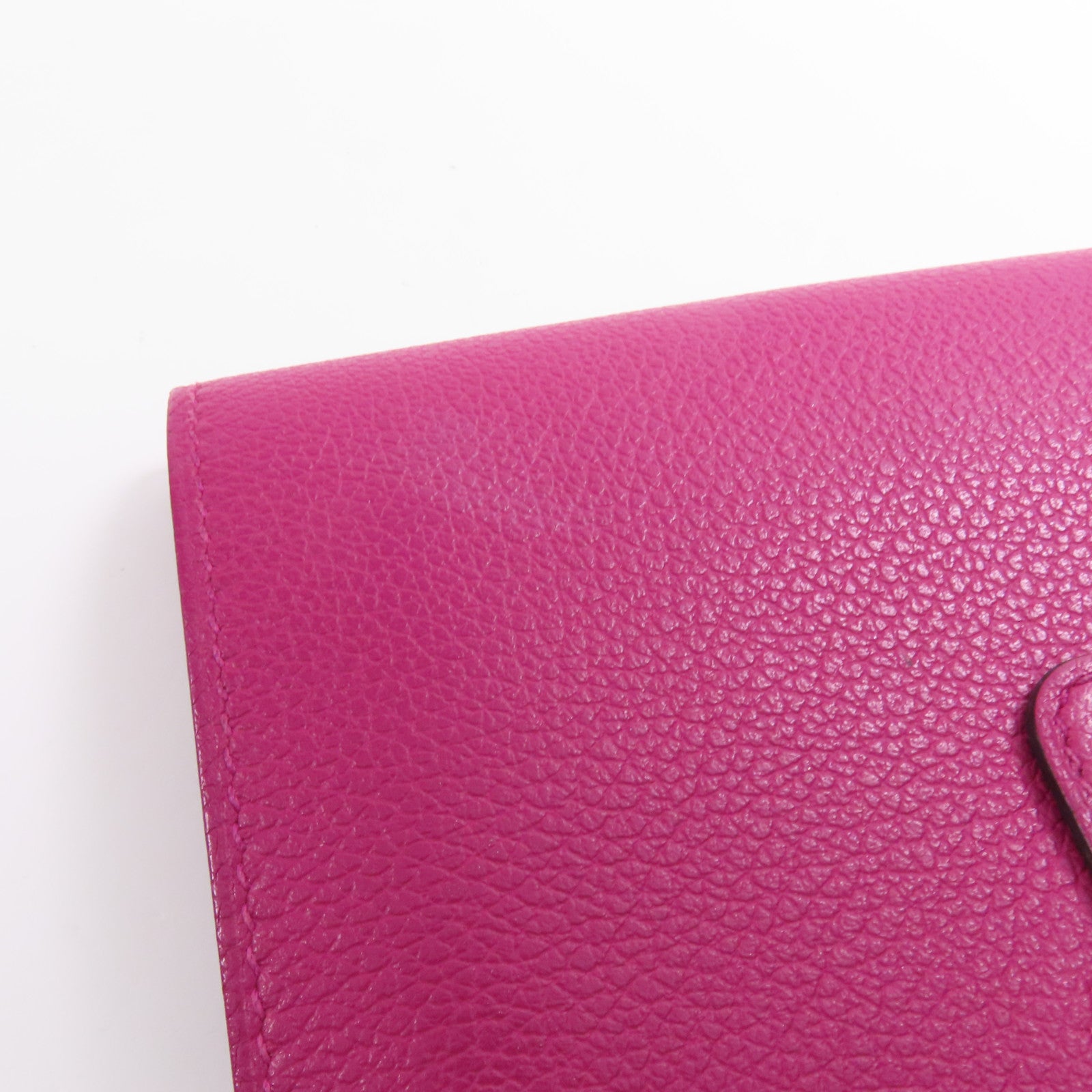 HERMES 【激減優惠】Togo皮革Dogon Compact Wallet銀扣錢包L3 Rose Purple