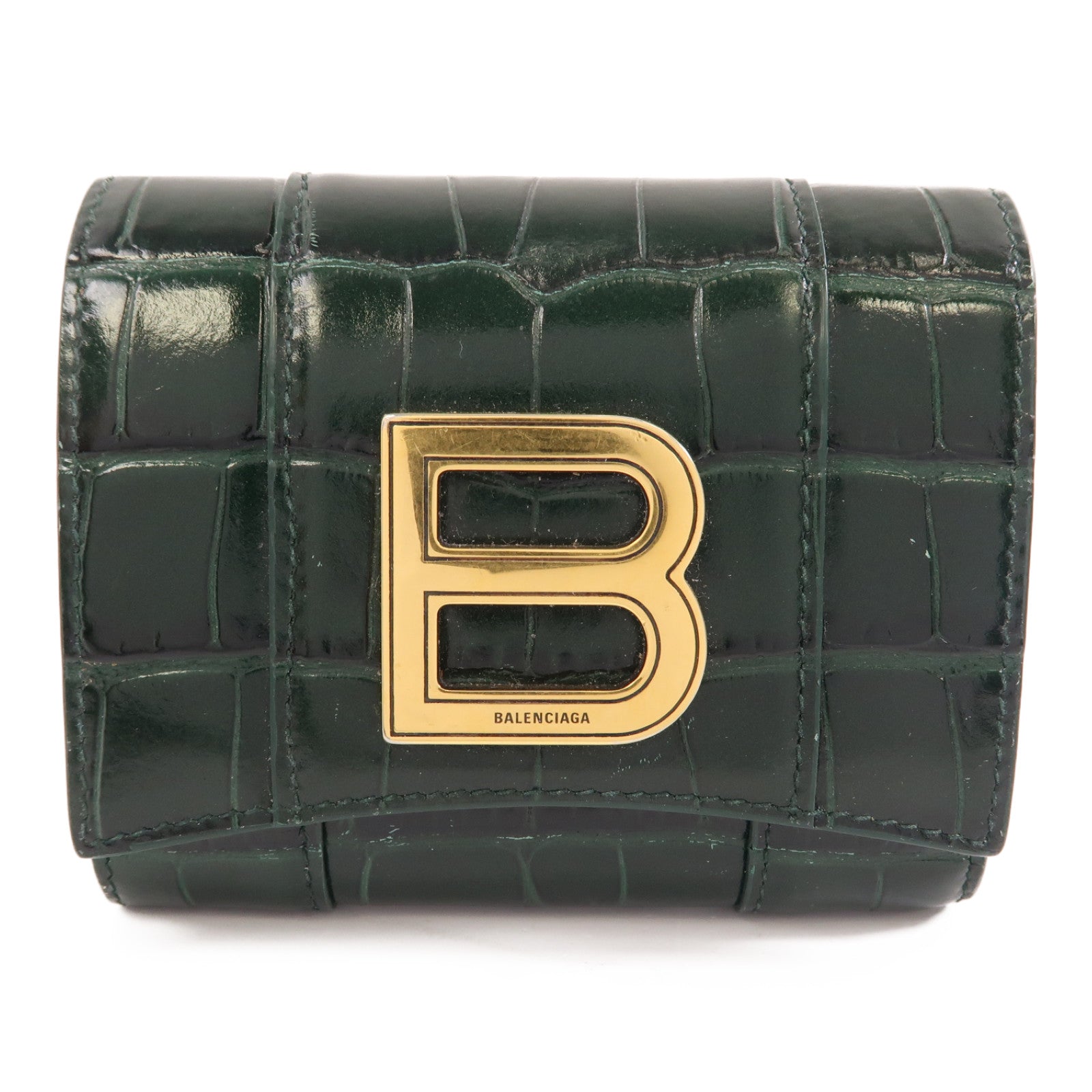 BALENCIAGA 【激減優惠】牛皮皮革Wallet金扣錢包綠色