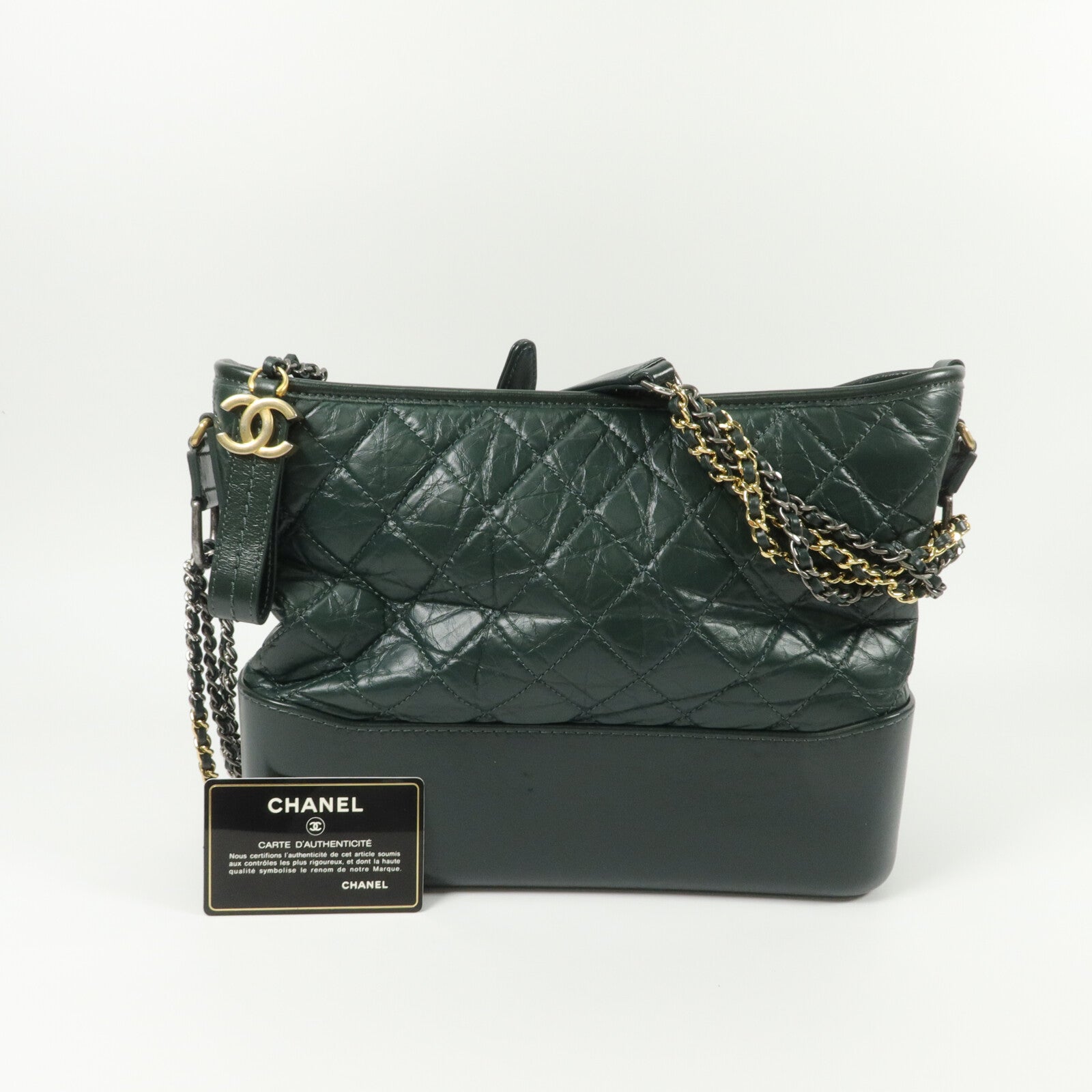 CHANEL 牛皮皮革Gabrielle Large鏈帶肩背袋