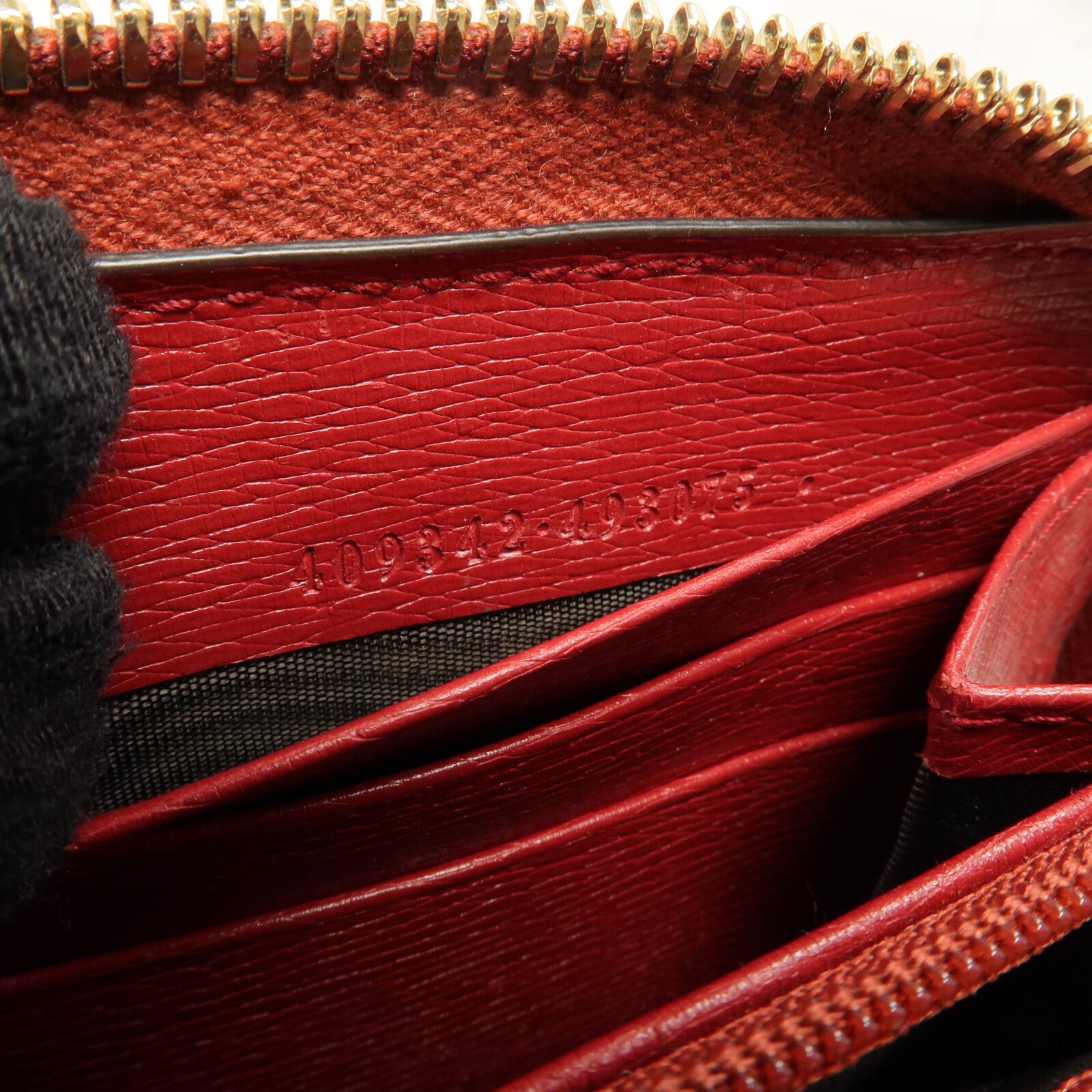 GUCCI 牛皮皮革Zipper Long Wallet金扣長錢包