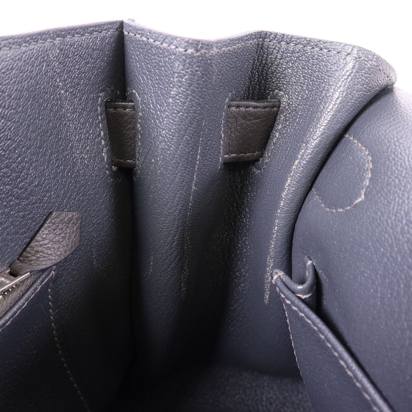 HERMES Clemence皮革Jypesiere 34銀扣肩背袋Etain