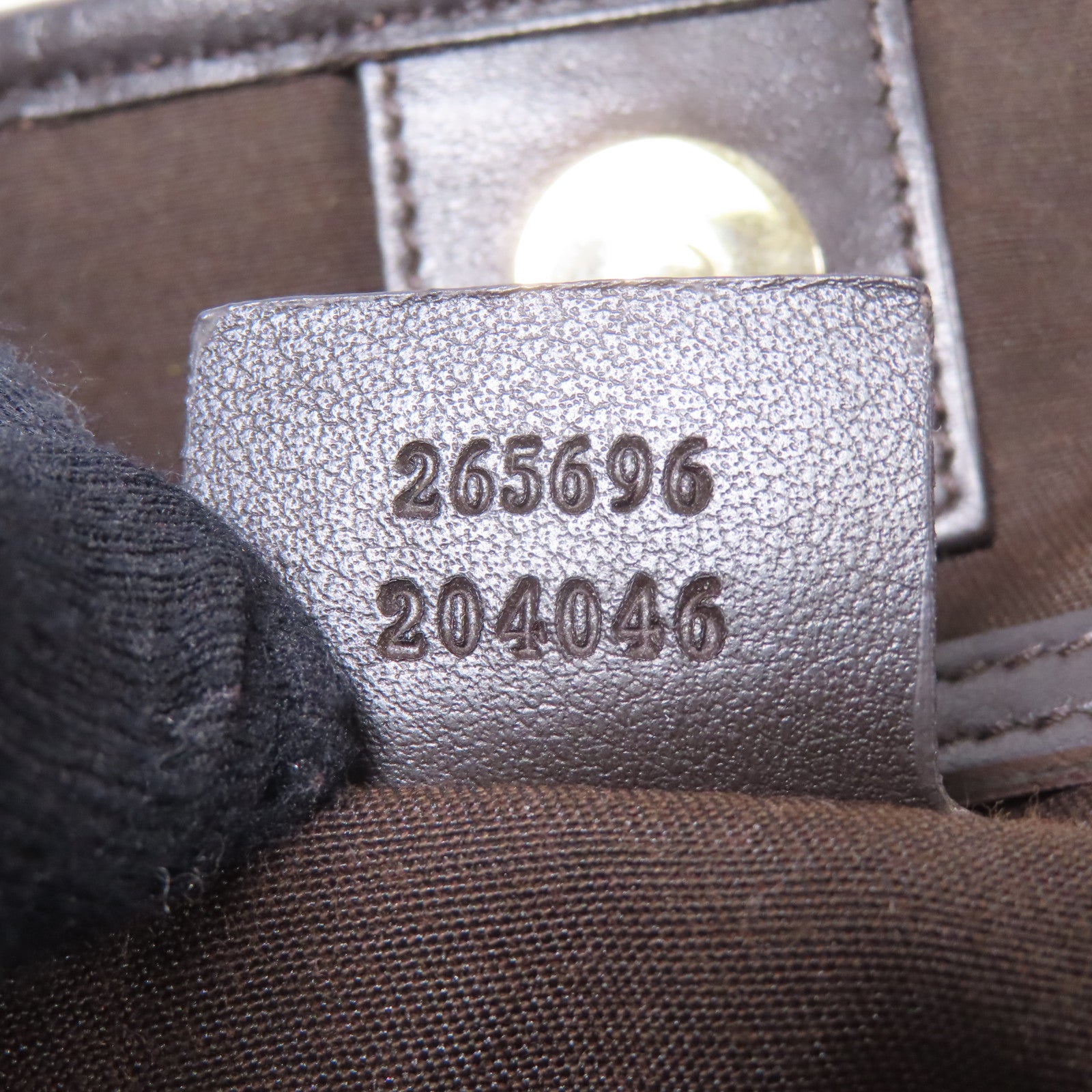 GUCCI GG GHW Tote Bag Leather Brown