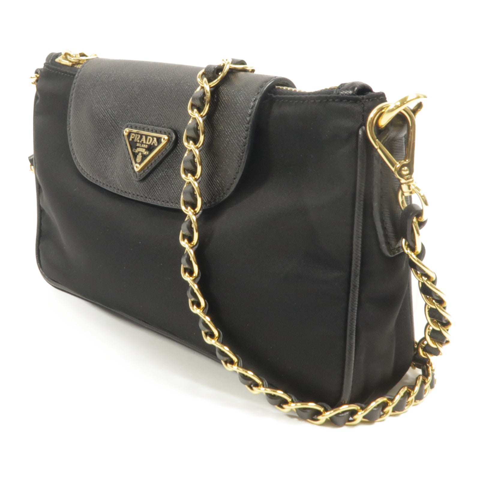 PRADA 尼龍Chain Pouch Shoulder Bag鏈帶肩背袋