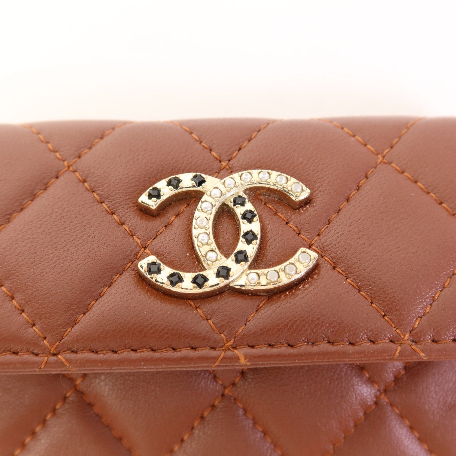 CHANEL 【萬聖節商品】羊皮皮革Card Holder金扣卡片套