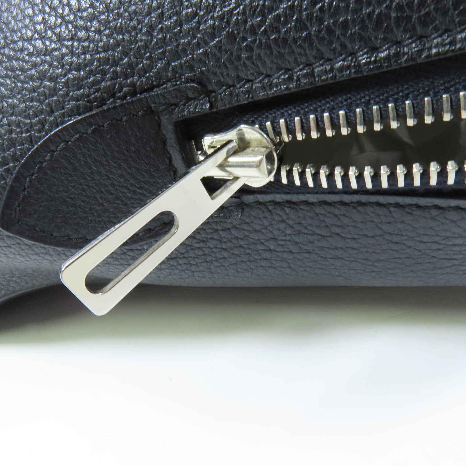 HERMES Evercolor皮革Victoria II 12H銀扣手挽袋Indigo Blue
