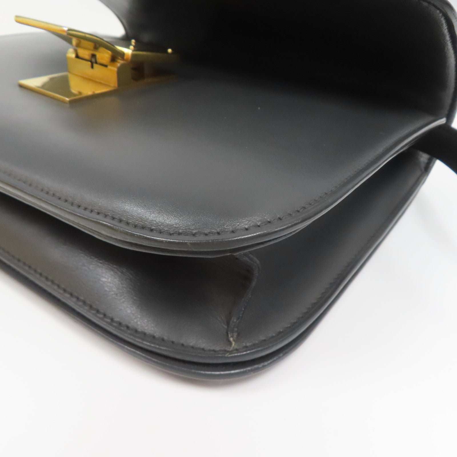 CELINE **【激減優惠】牛皮皮革Classic Box金扣肩背袋灰色