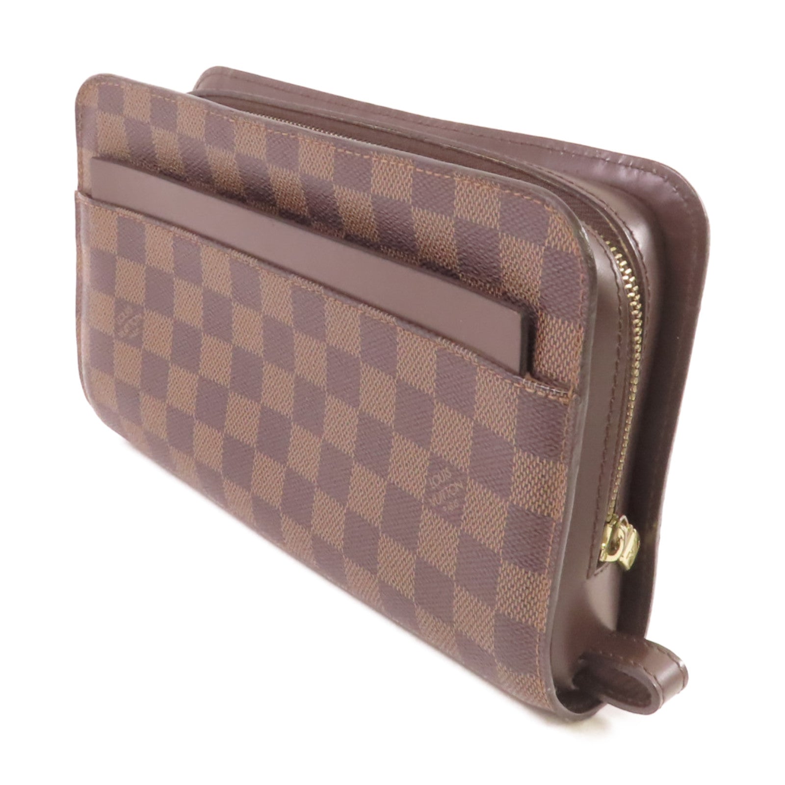 LOUIS VUITTON Damier Ebene Saint Louis Clutch Bag金扣手拿包啡色