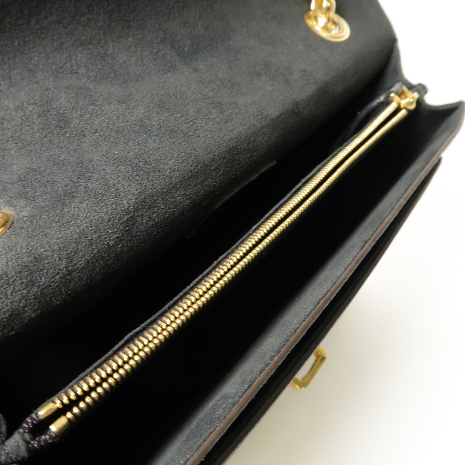 LOUIS VUITTON Monogram Victoire金扣鏈帶肩背袋棕色/黒色