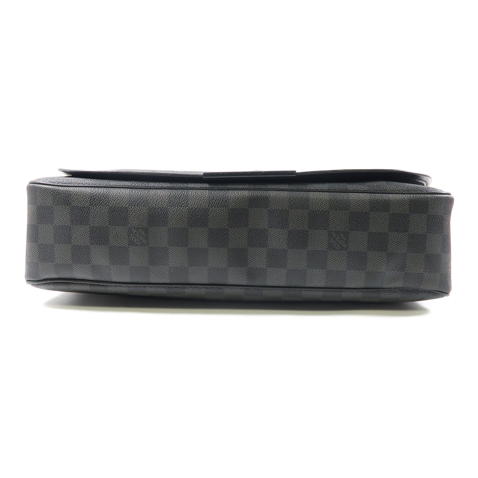 LOUIS VUITTON 【激減優惠】Damier Graphite Daniel MM銀扣肩背袋黑色/灰色