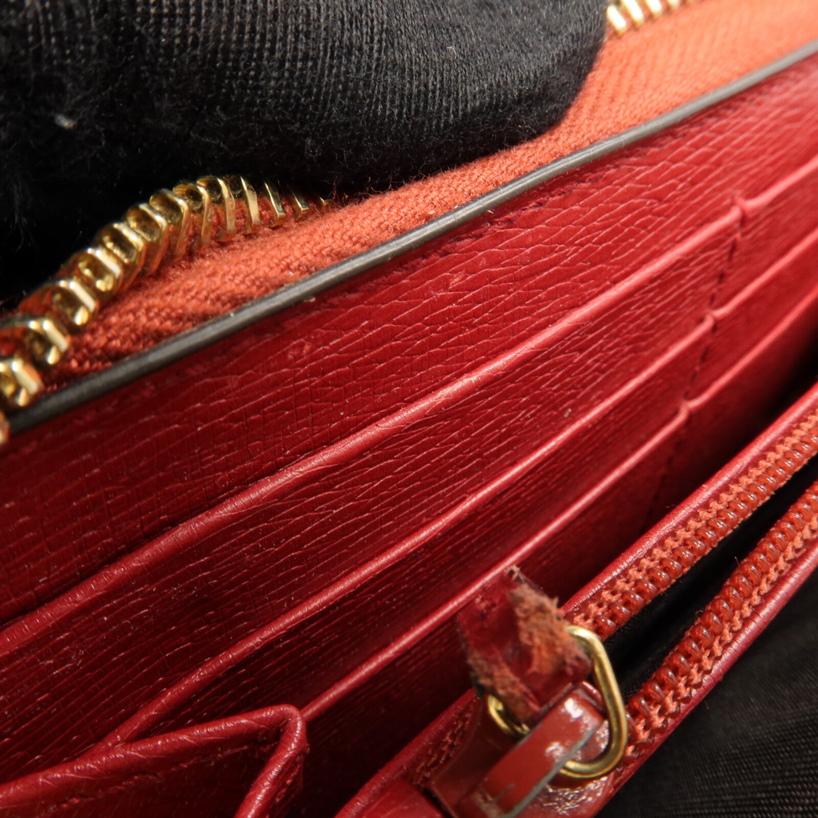 GUCCI 牛皮皮革Zipper Long Wallet金扣長錢包