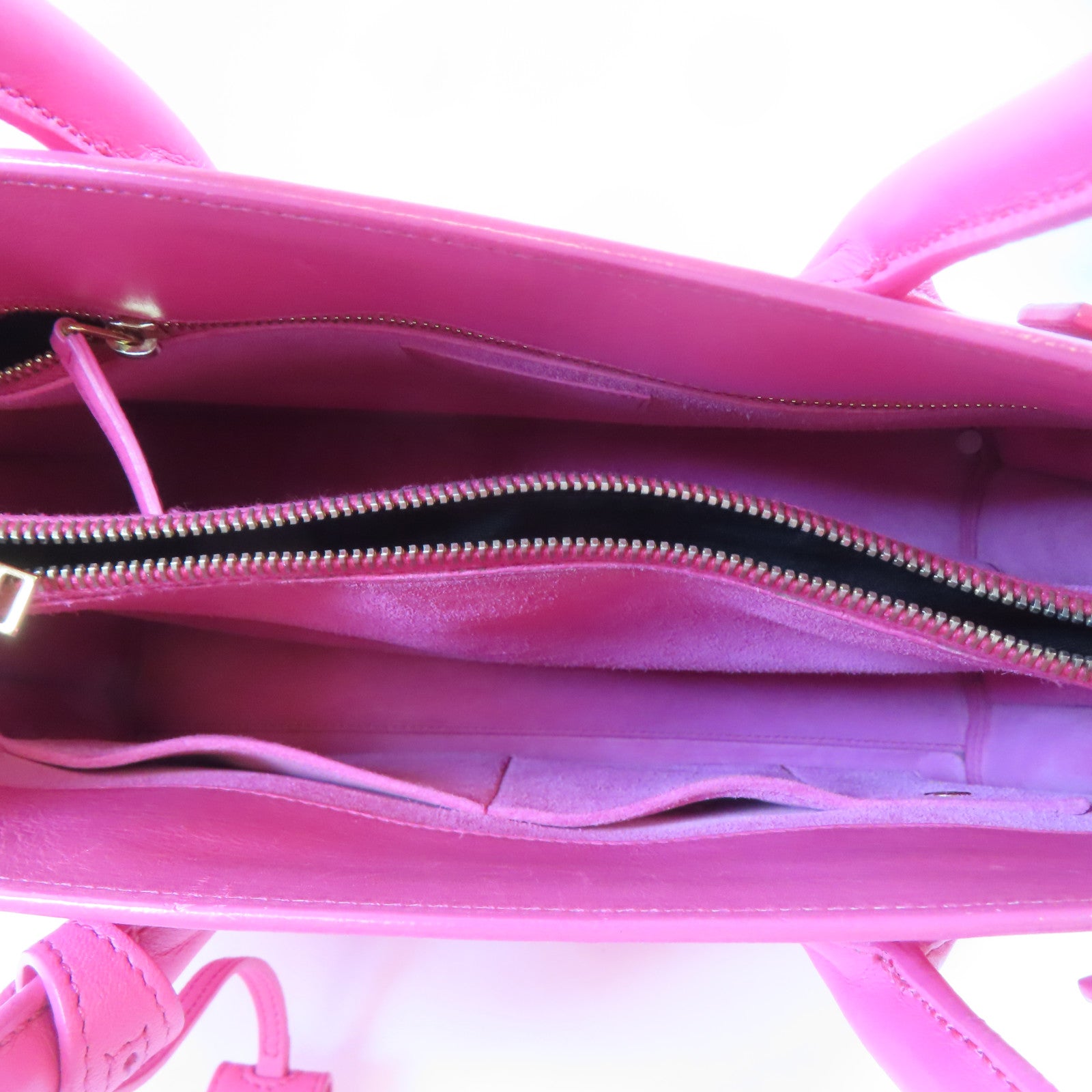 SAINT LAURENT 牛皮皮革Sac de Jour金扣手挽肩背兩用袋粉紅色