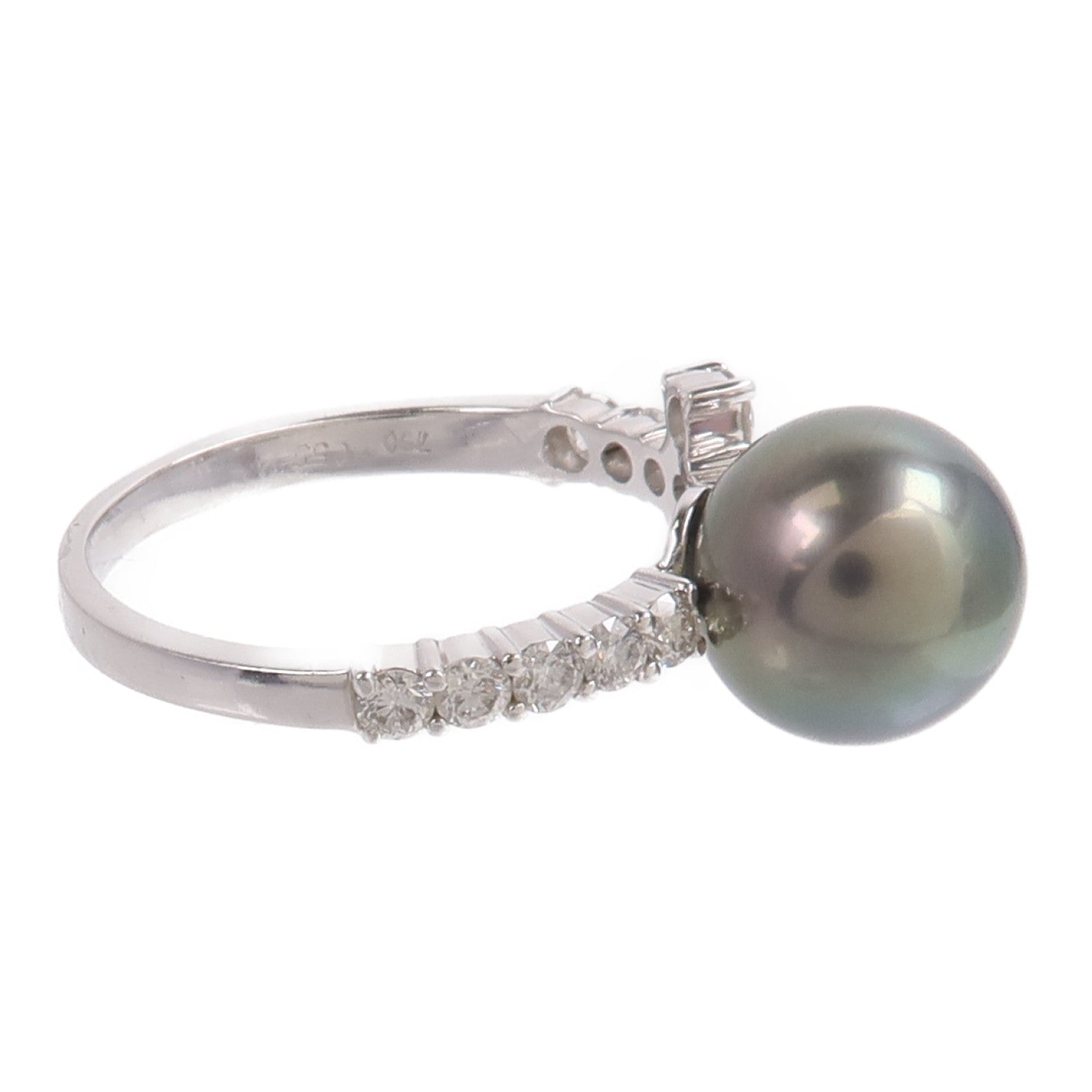 JEWELRY 18K白金Pearl Diamond Ring珍珠鑽石戒指