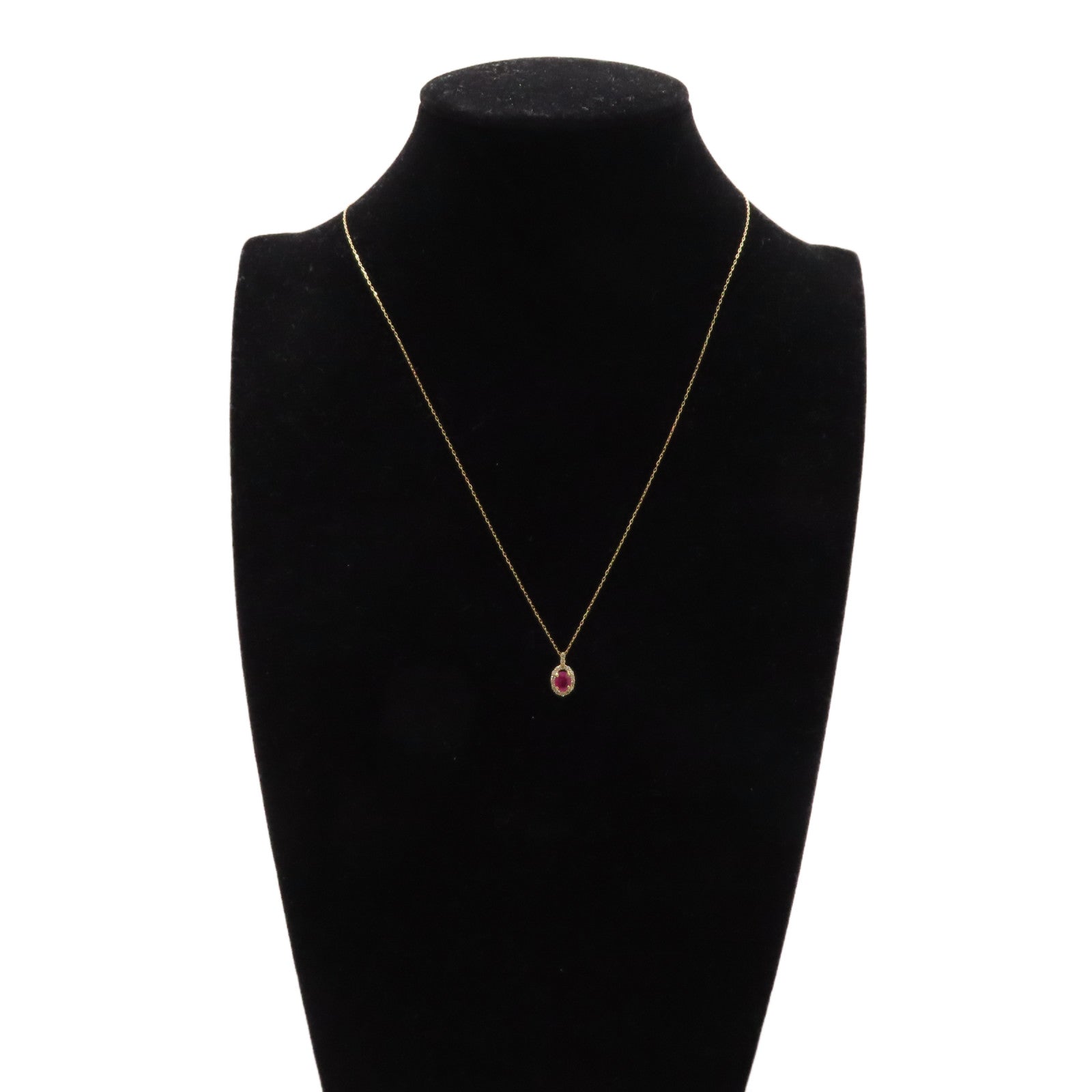 JEWELRY 18K黃金Ruby Diamond Necklace 0.41ct紅寶石/0.15ct鑽石項鍊