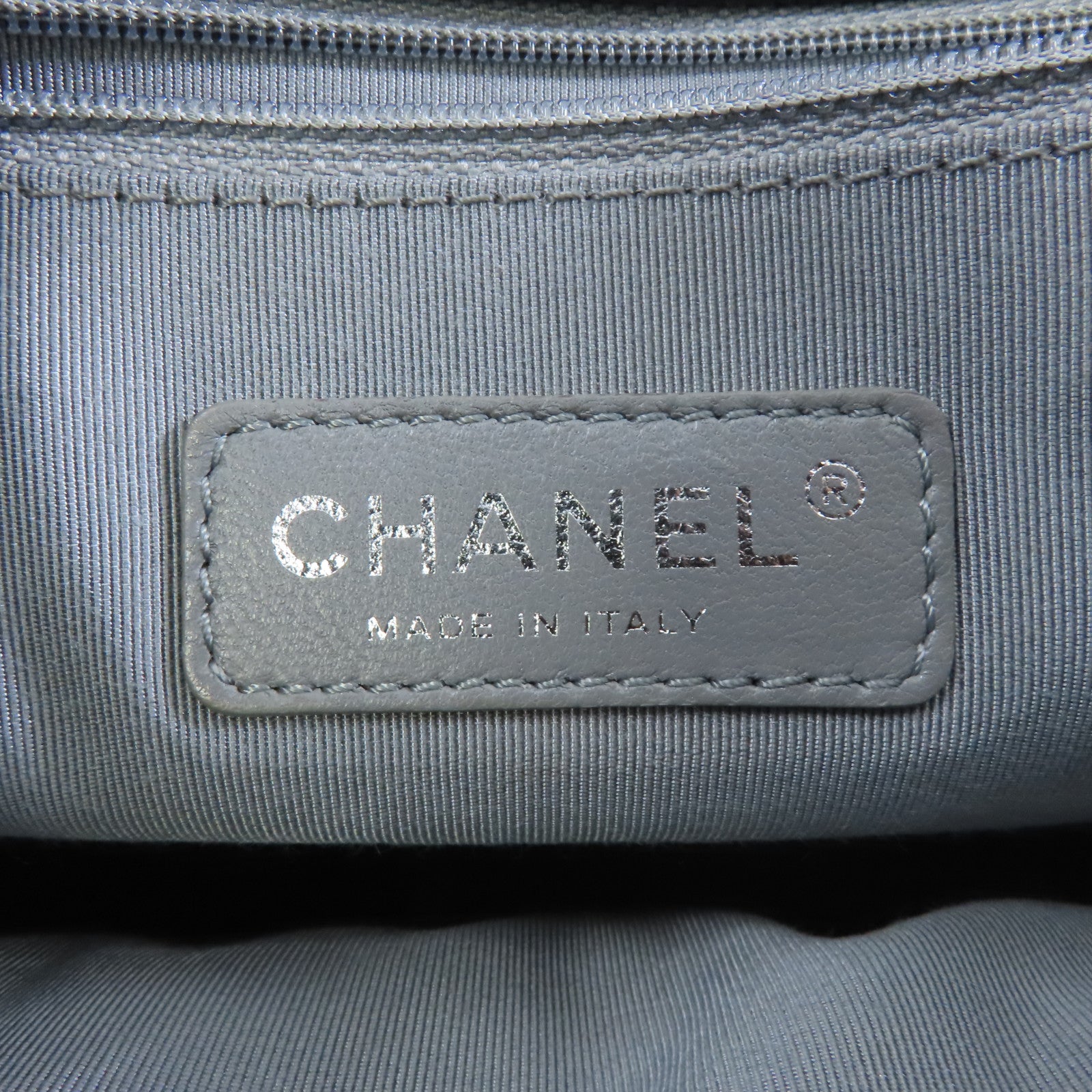 CHANEL 菱格Caviar皮革Chain Shoulder銀扣鏈帶肩背袋黑色