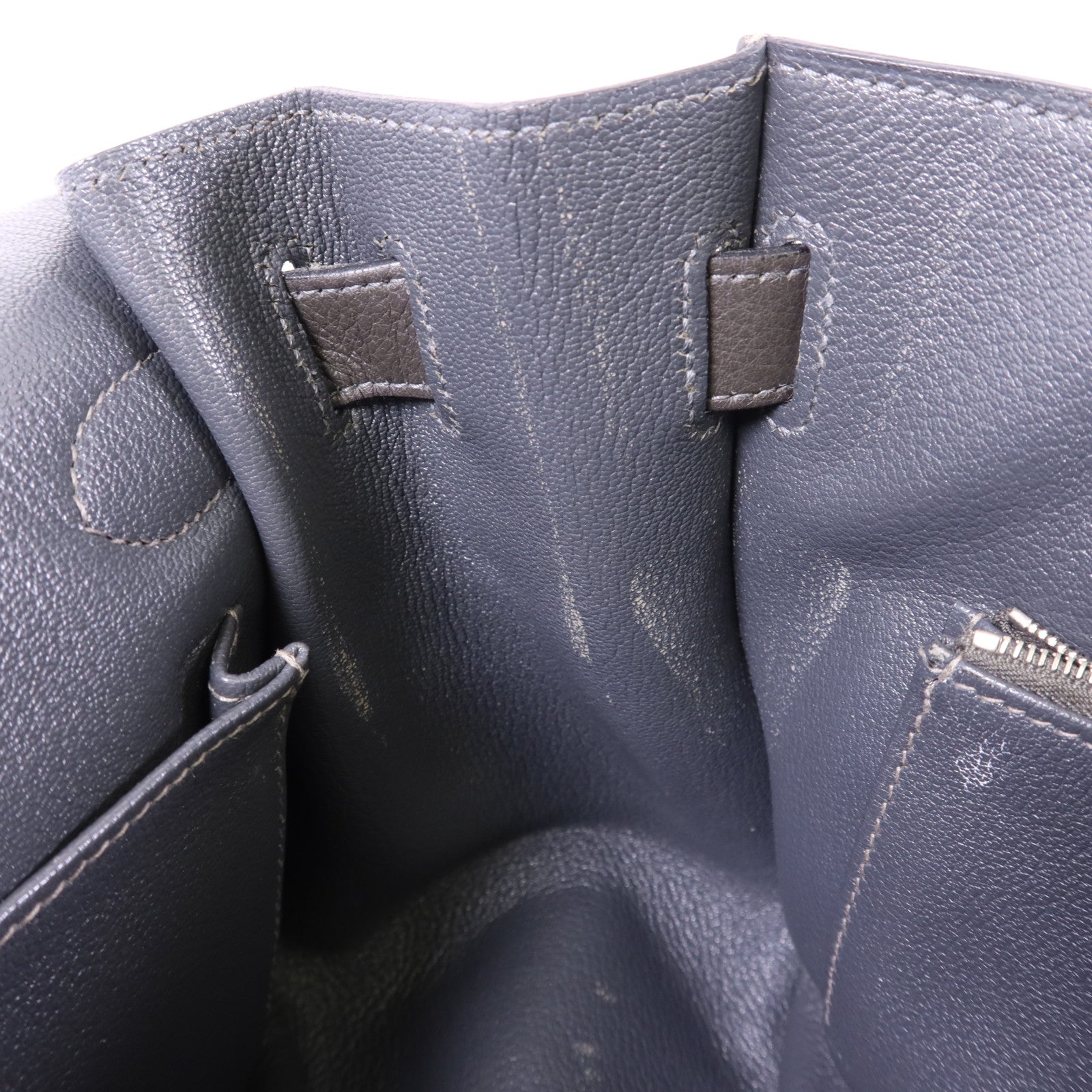 HERMES Clemence皮革Jypesiere 34銀扣肩背袋Etain