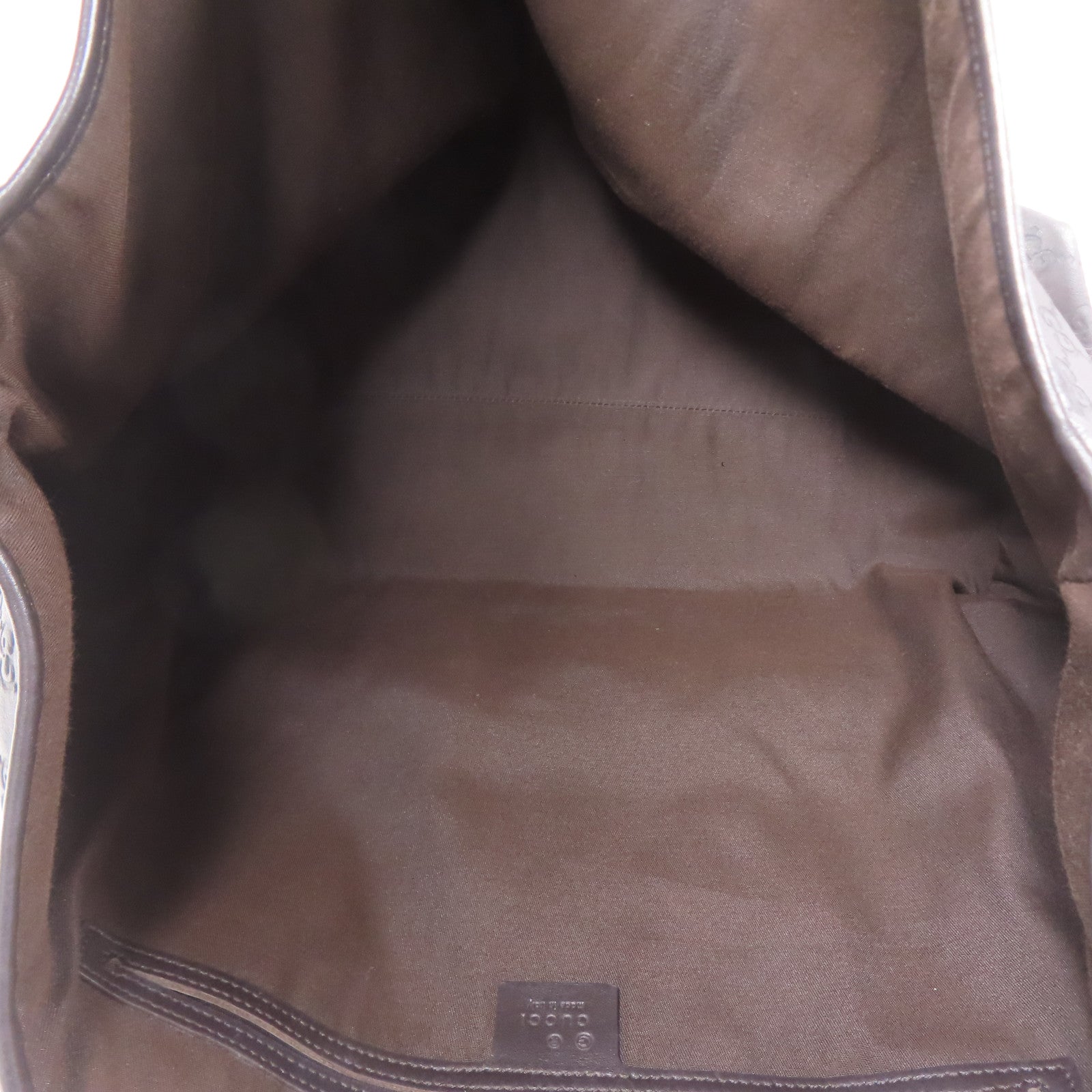 GUCCI GG GHW Tote Bag Leather Brown