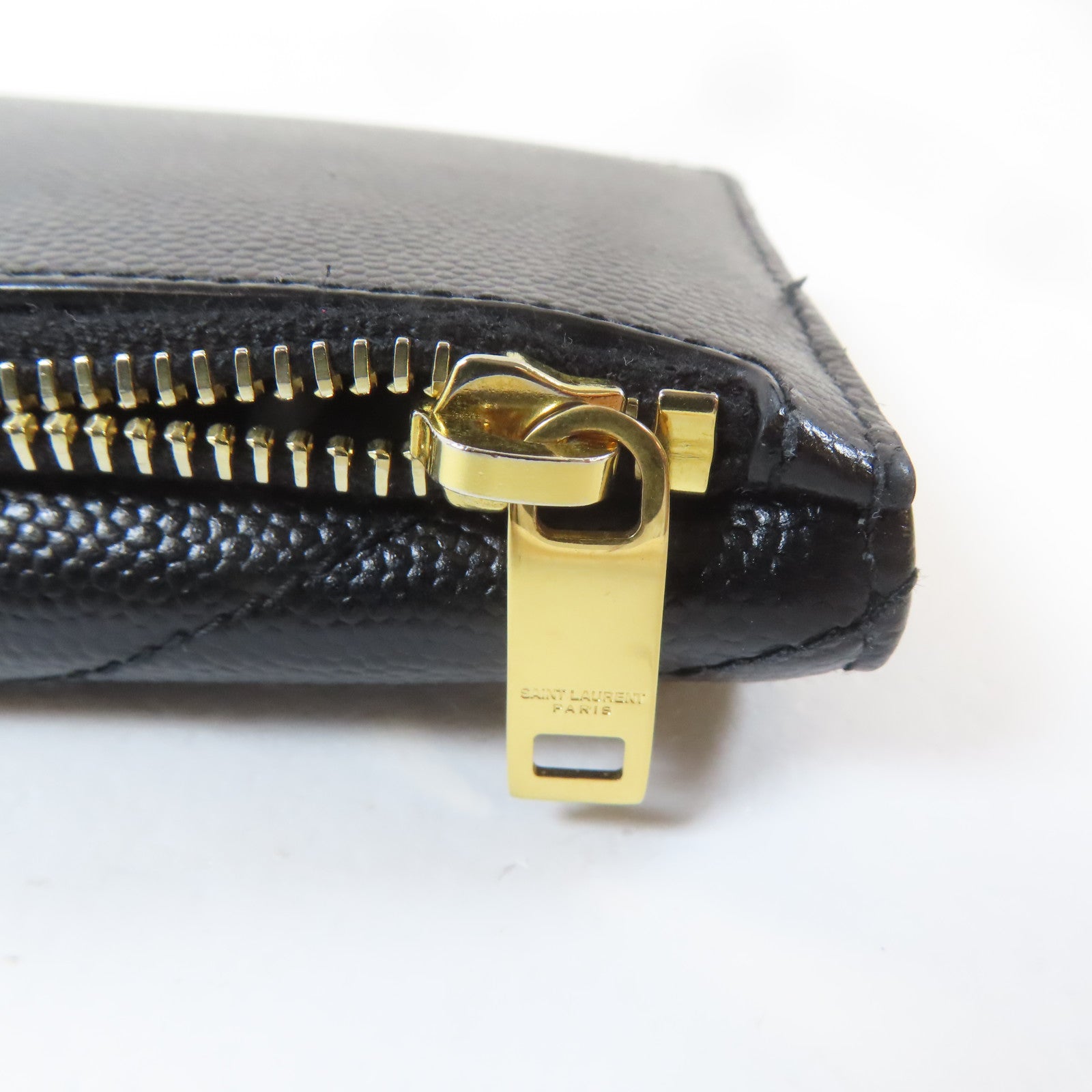 SAINT LAURENT Caviar皮革Card/Coin Case金扣卡片套/零錢包黑色
