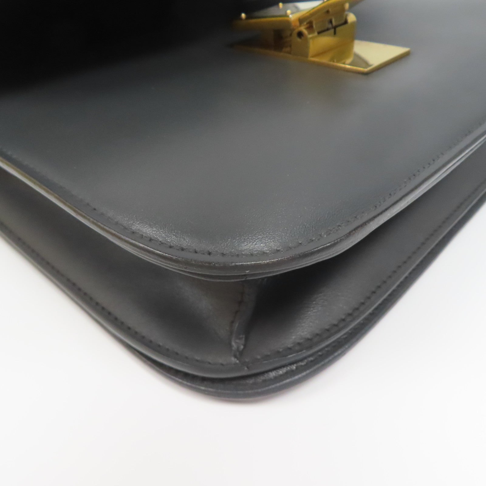 CELINE **【激減優惠】牛皮皮革Classic Box金扣肩背袋灰色