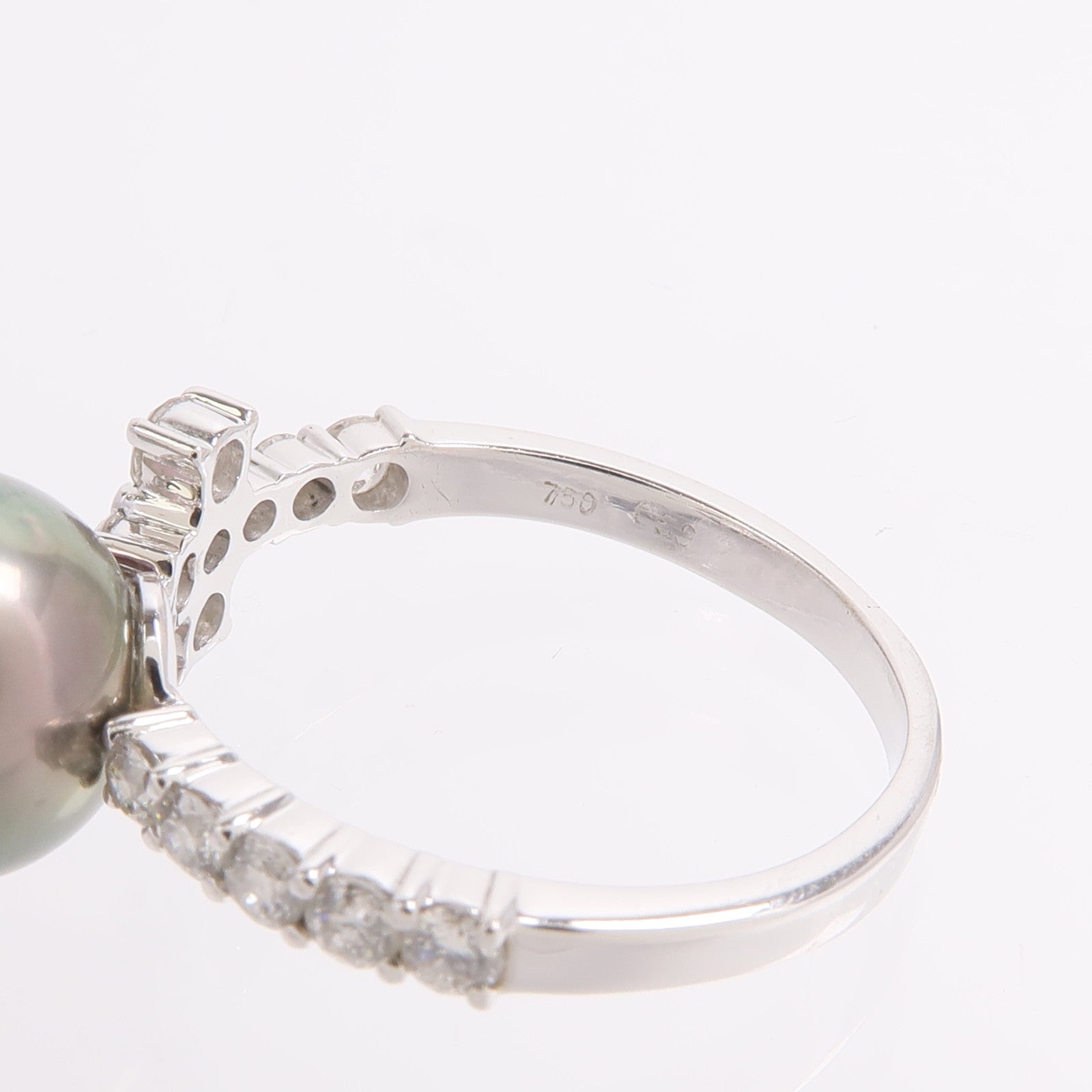 JEWELRY 18K白金Pearl Diamond Ring珍珠鑽石戒指
