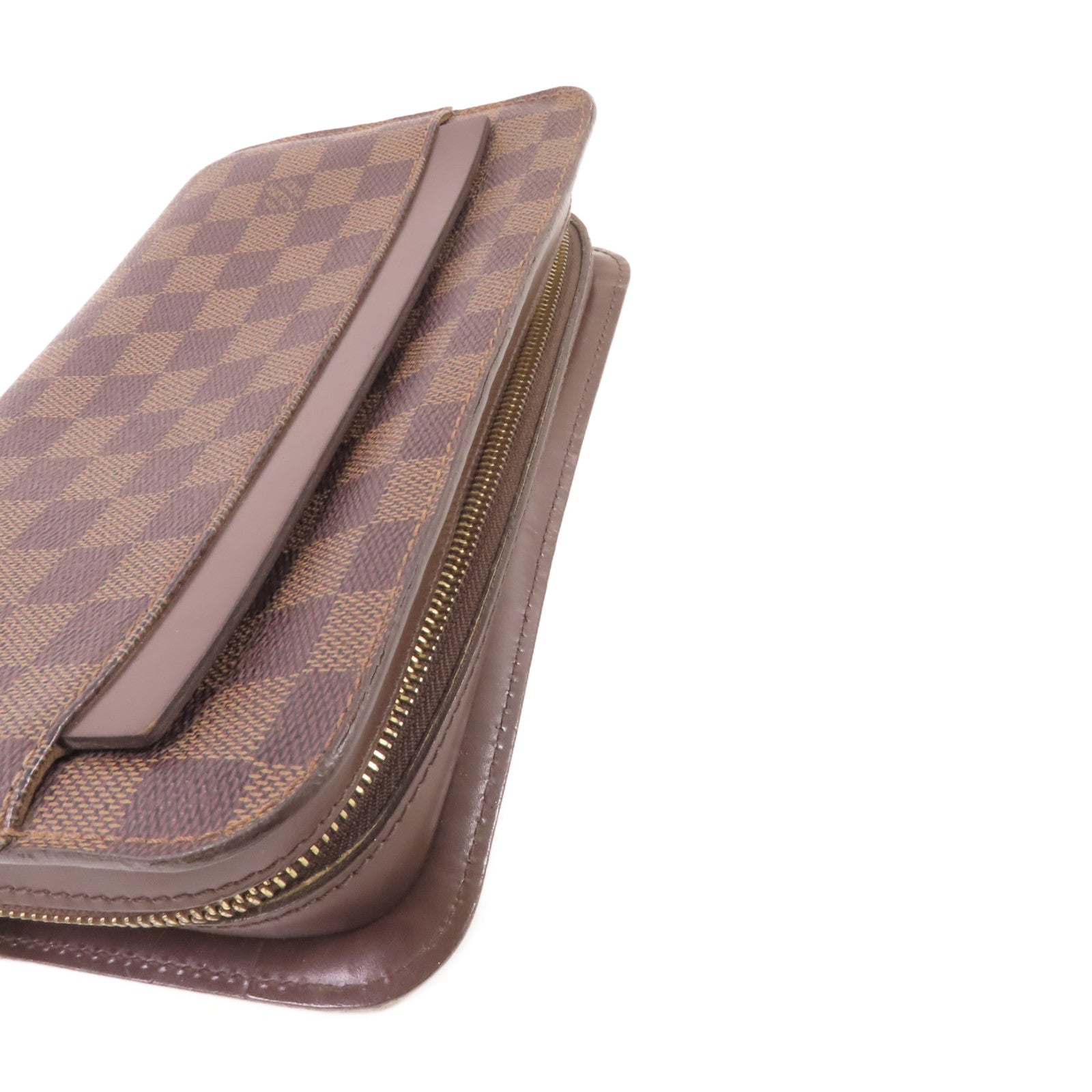 LOUIS VUITTON Damier Ebene Saint Louis Clutch Bag金扣手拿包啡色