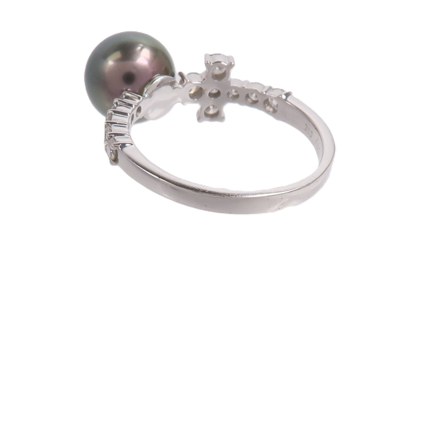 JEWELRY 18K白金Pearl Diamond Ring珍珠鑽石戒指