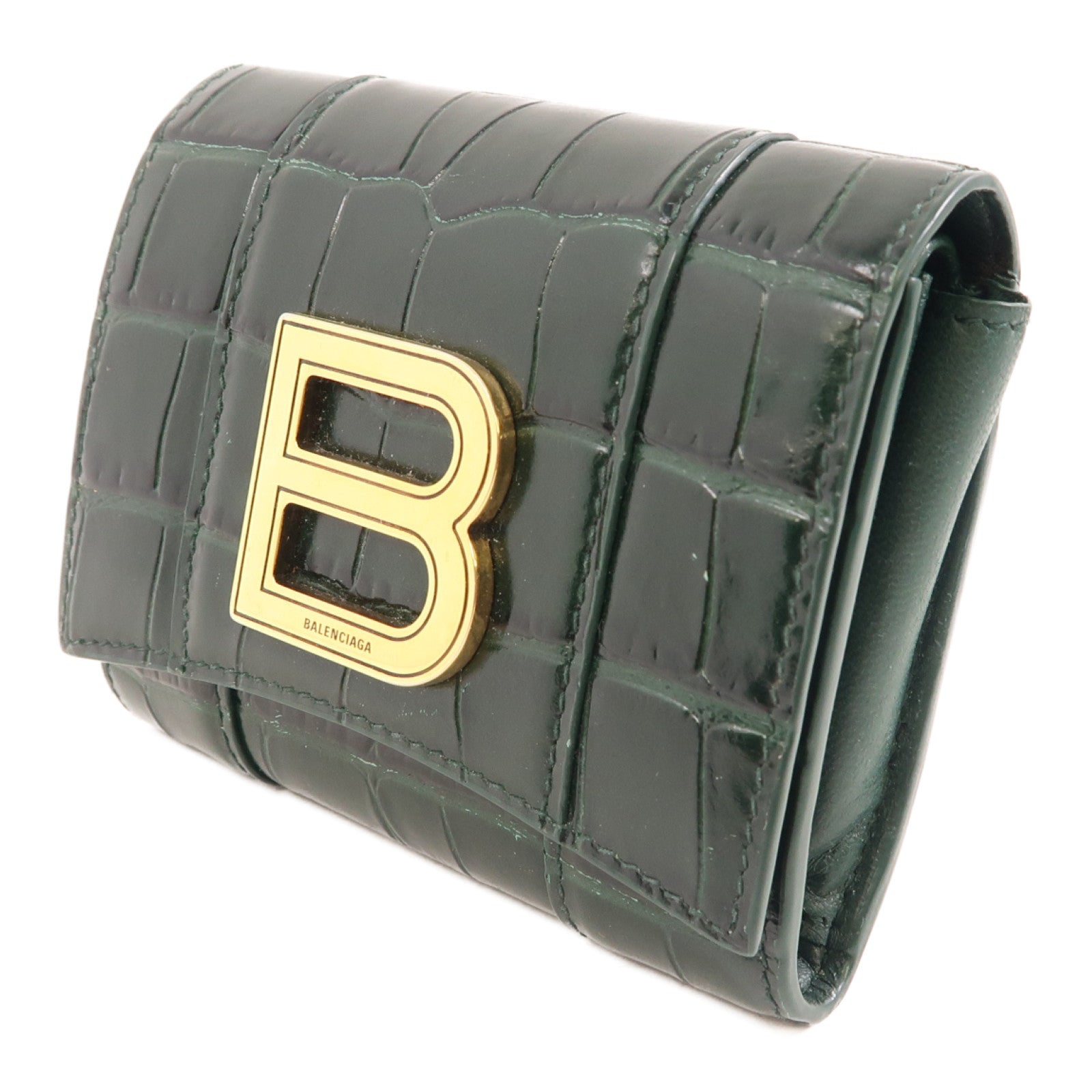 BALENCIAGA 【激減優惠】牛皮皮革Wallet金扣錢包綠色