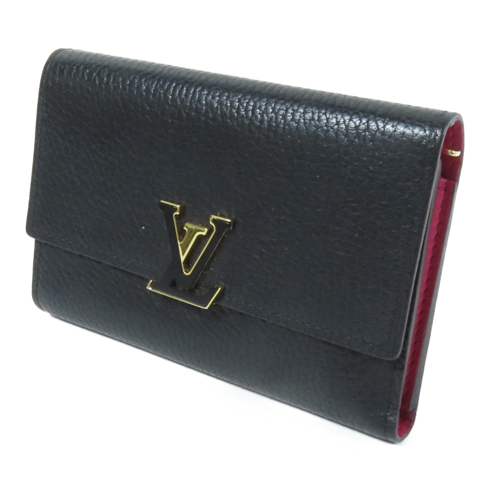 LOUIS VUITTON 牛皮皮革Capucines Compact金扣錢包